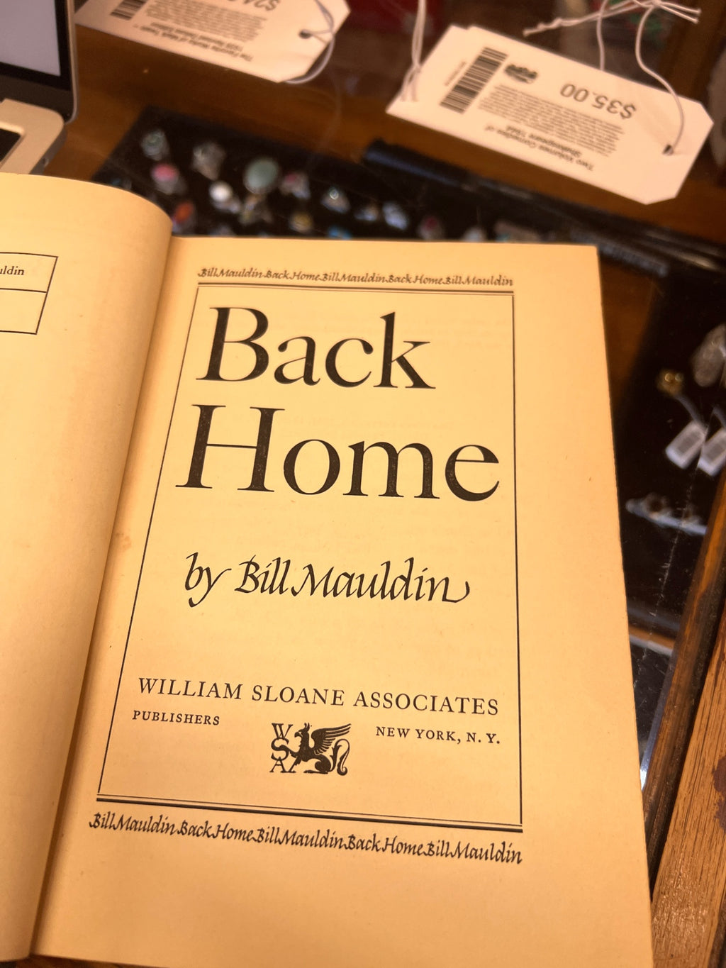 1947 First Edition Back Home by Bill Mauldin – WWII Cartoonist – William Sloane Associates
