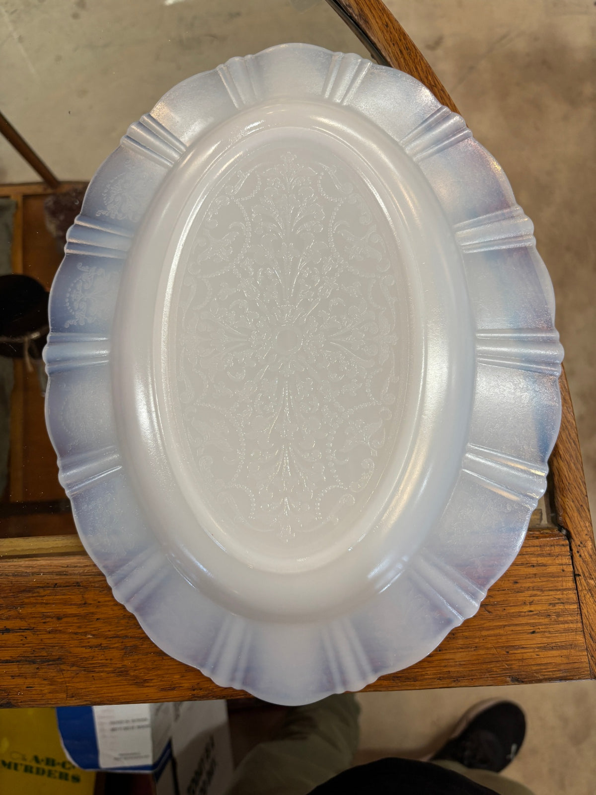 MacBeth-Evans Glass Company oval serving platter in the American Sweetheart pattern