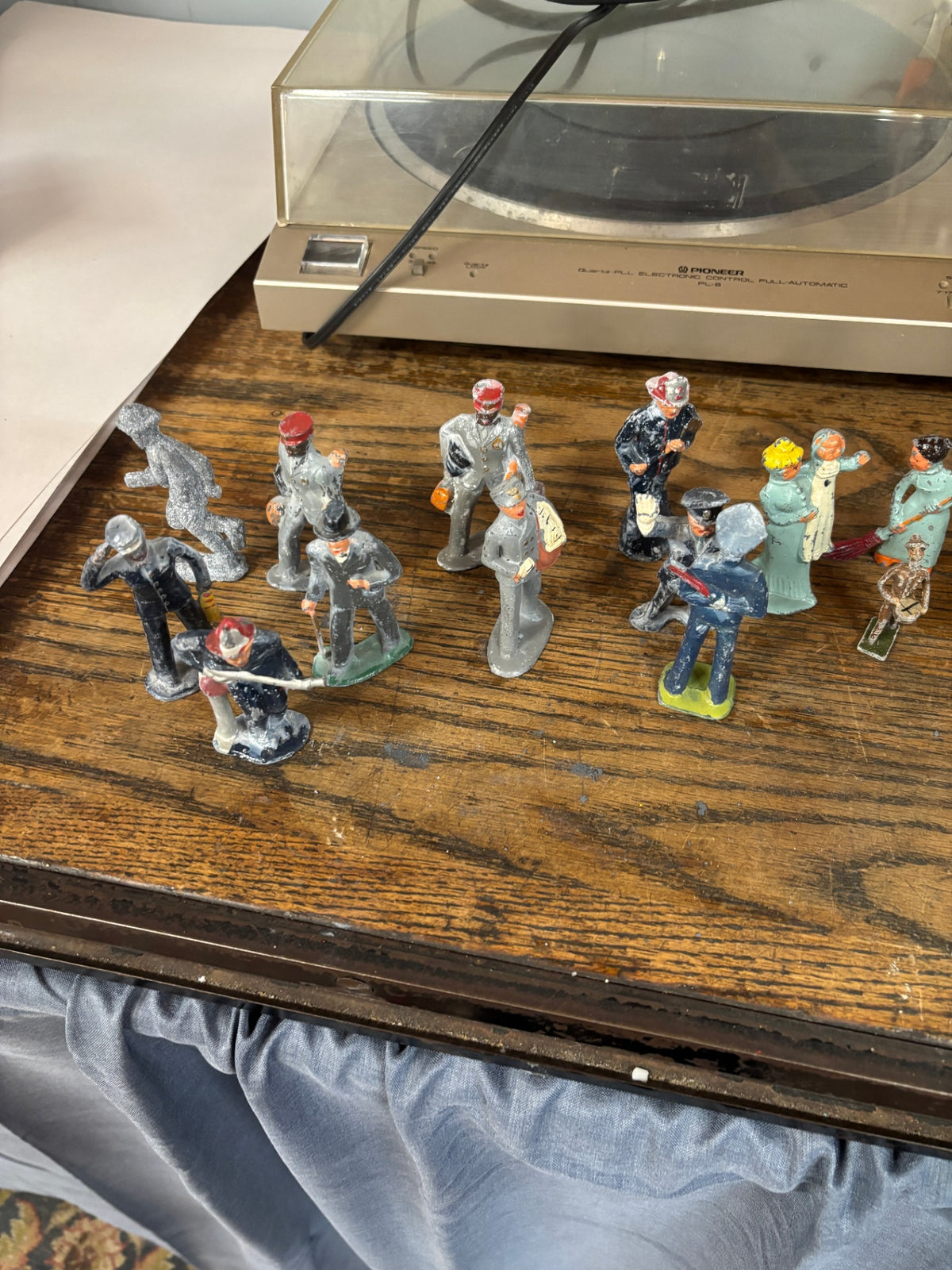 Vintage Cast Lead Railroad & Town Figures – Hand-Painted Miniature People Lot