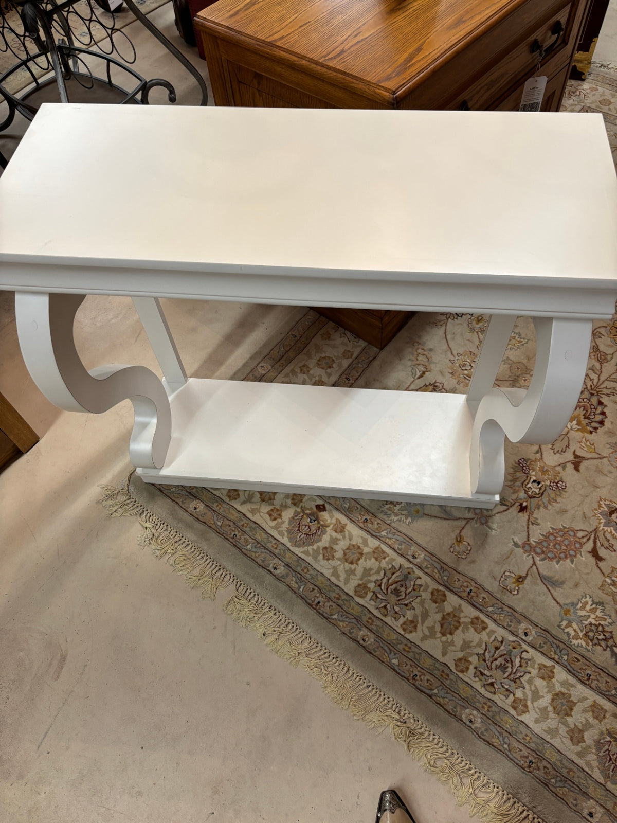 White Wood Console Table