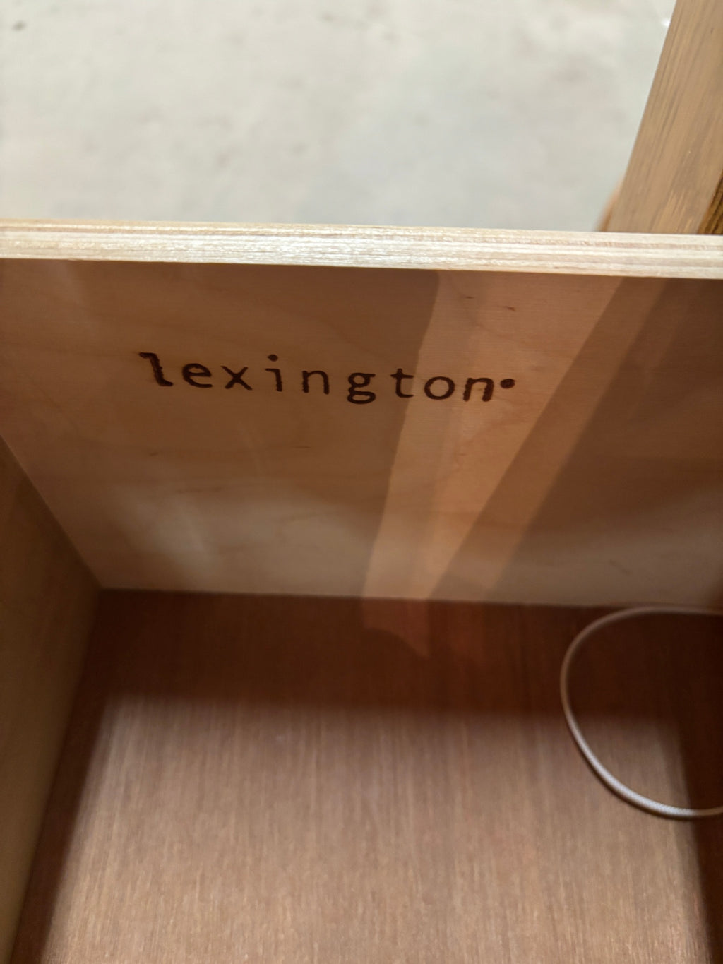 Lexington Solid Oak Two-Drawer Nightstand / End Table with Brass Campaign-Style Pulls