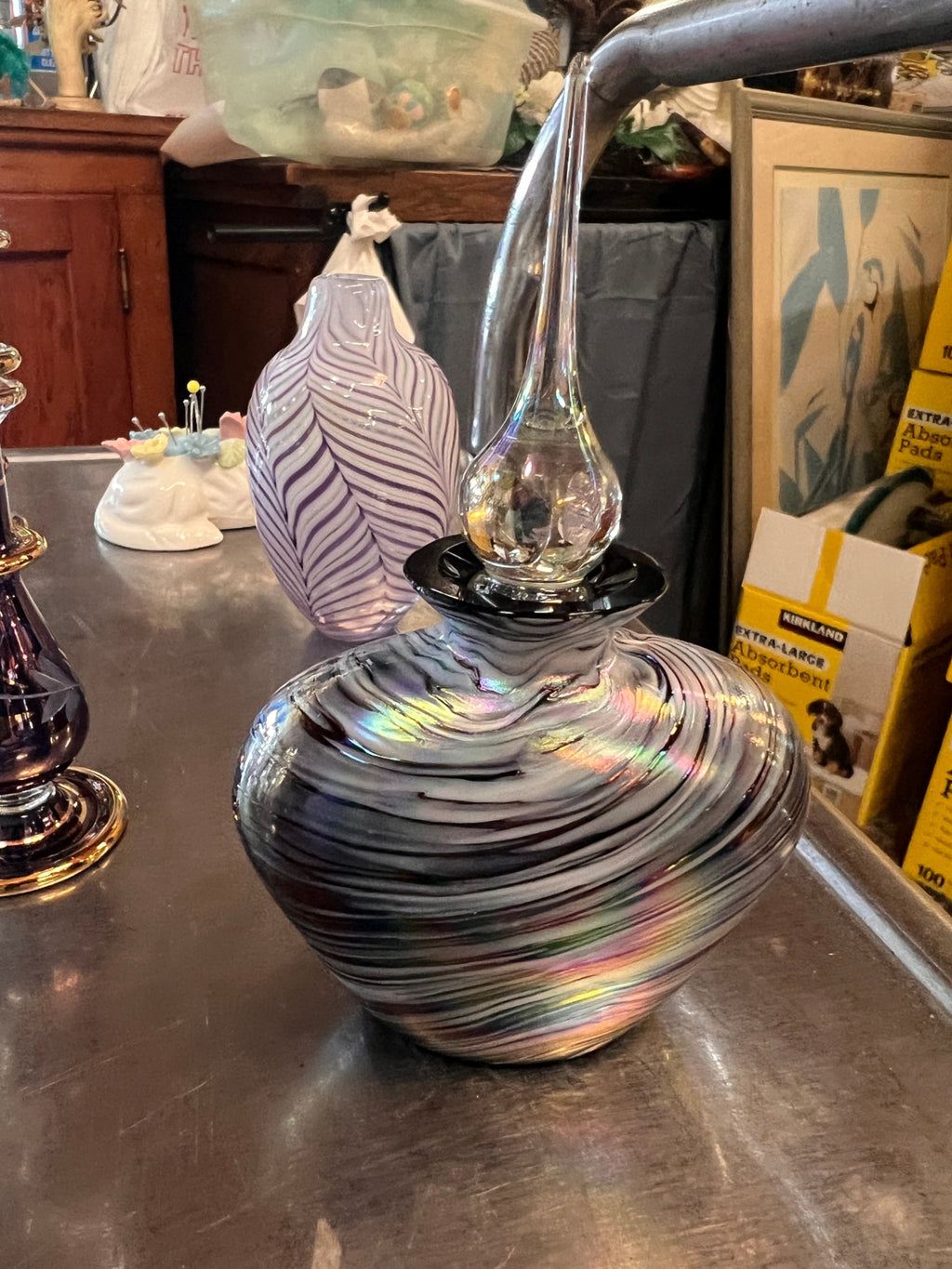 Perfume Bottles Assorted Hand Blown Glass Etc