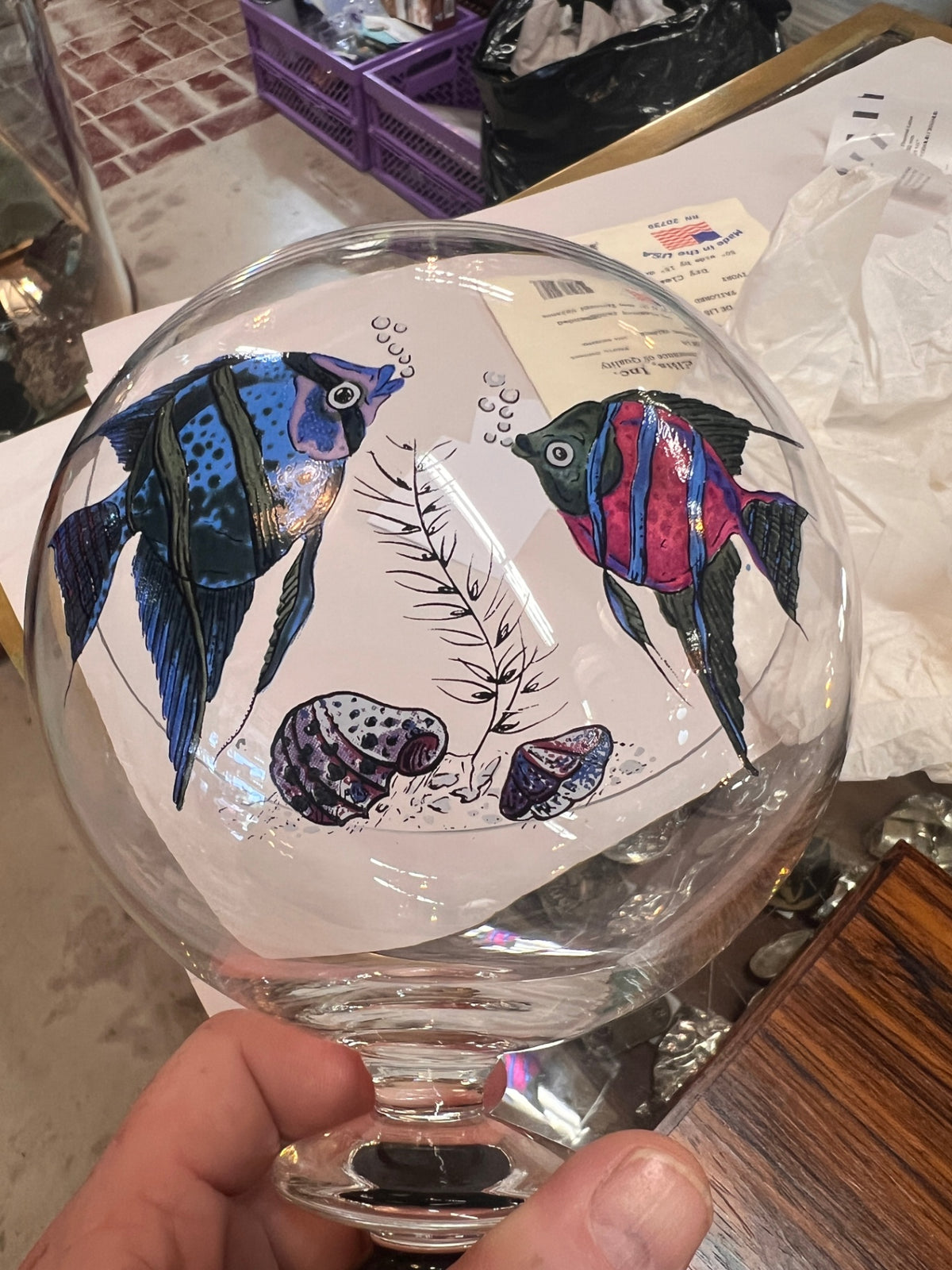 Set Of 4 Hand Painted Candle Holders