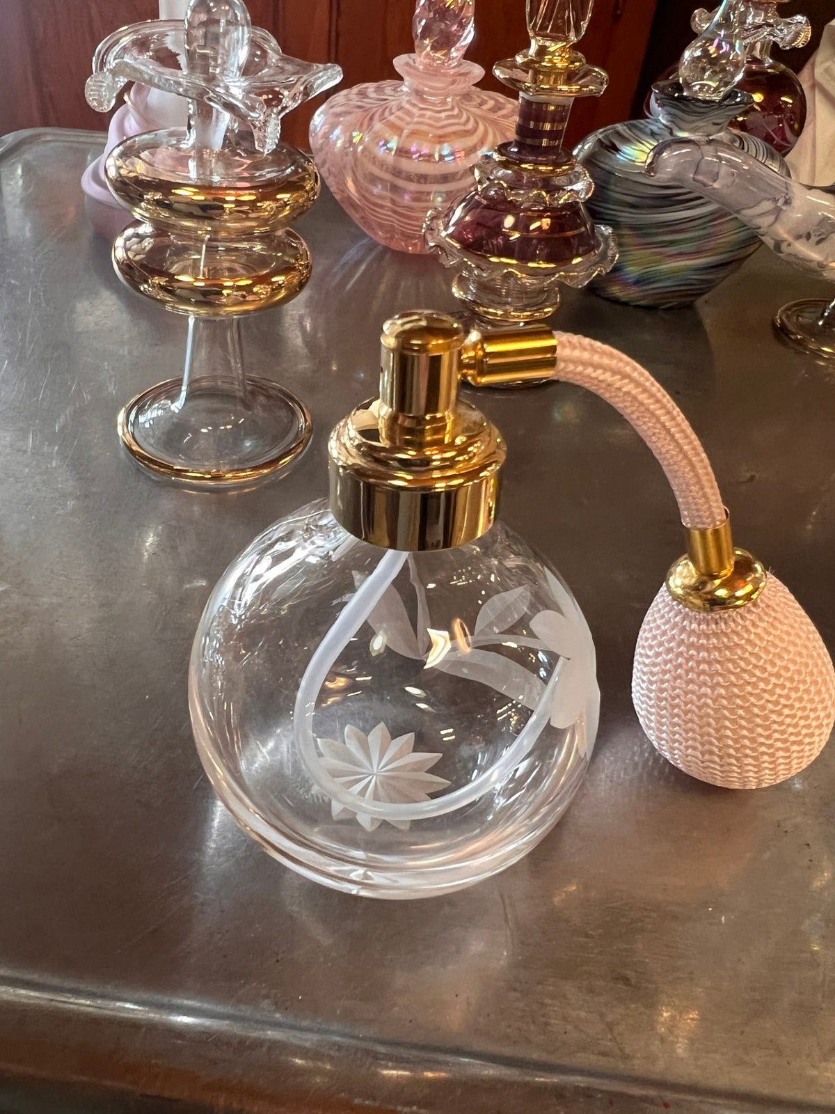 Perfume Bottles Assorted Hand Blown Glass Etc
