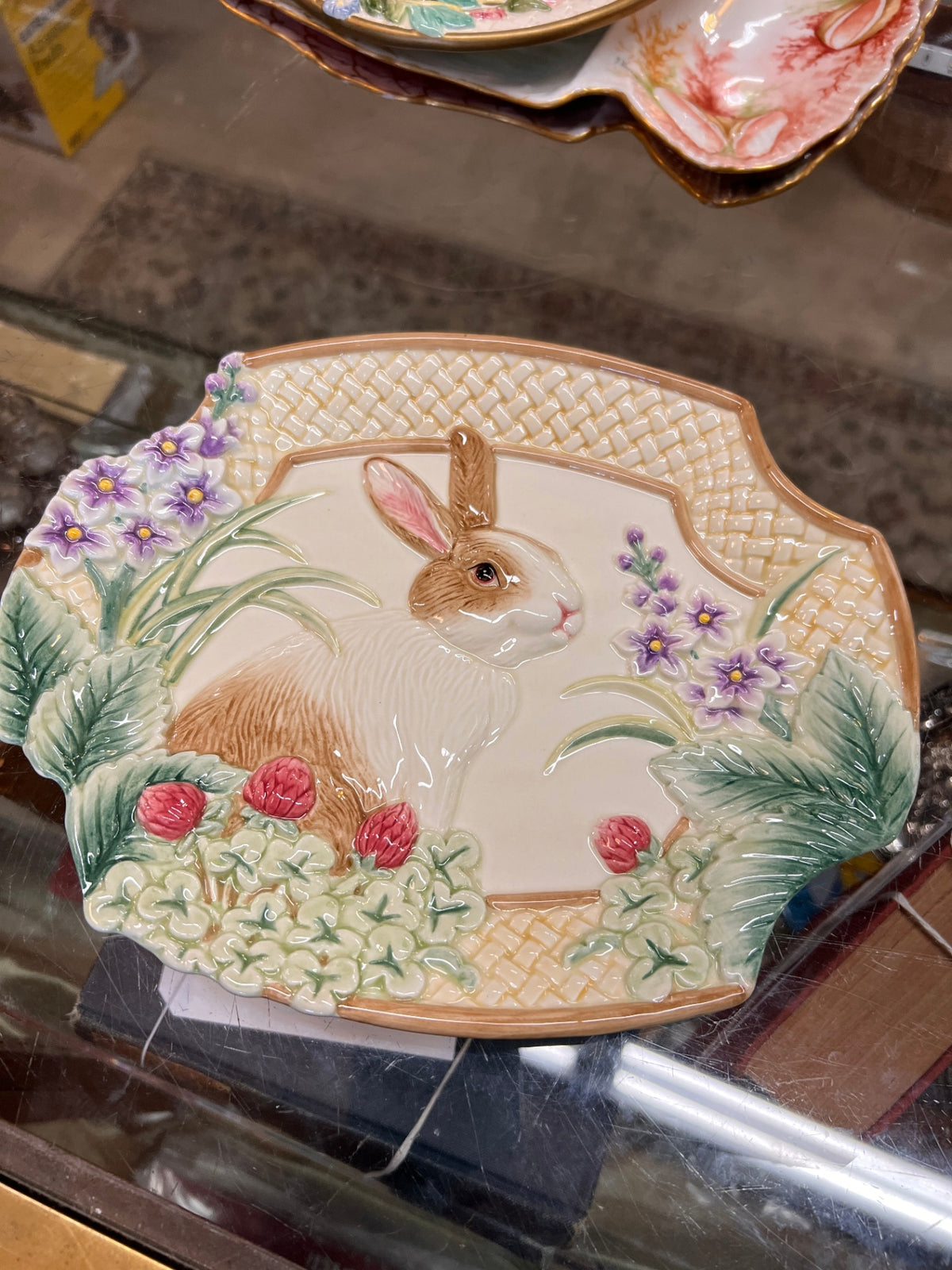  Canape Plate Botanical Bunny By Fitz and Floyd