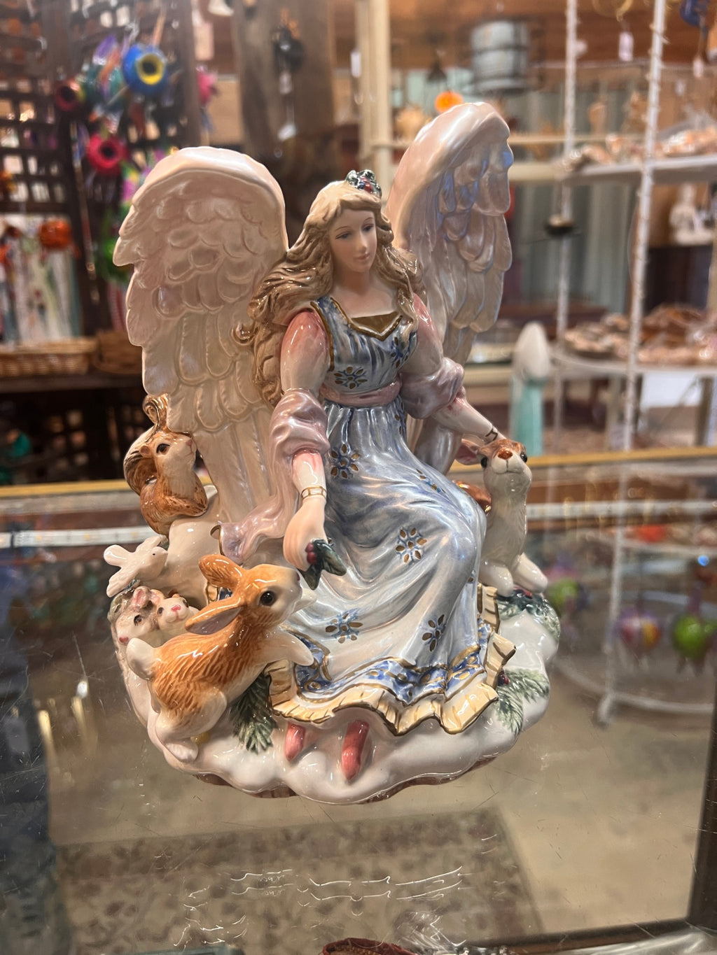 FITZ & FLOYD Classics PEACABLE KINGDOM Angel Pillar Candleholder