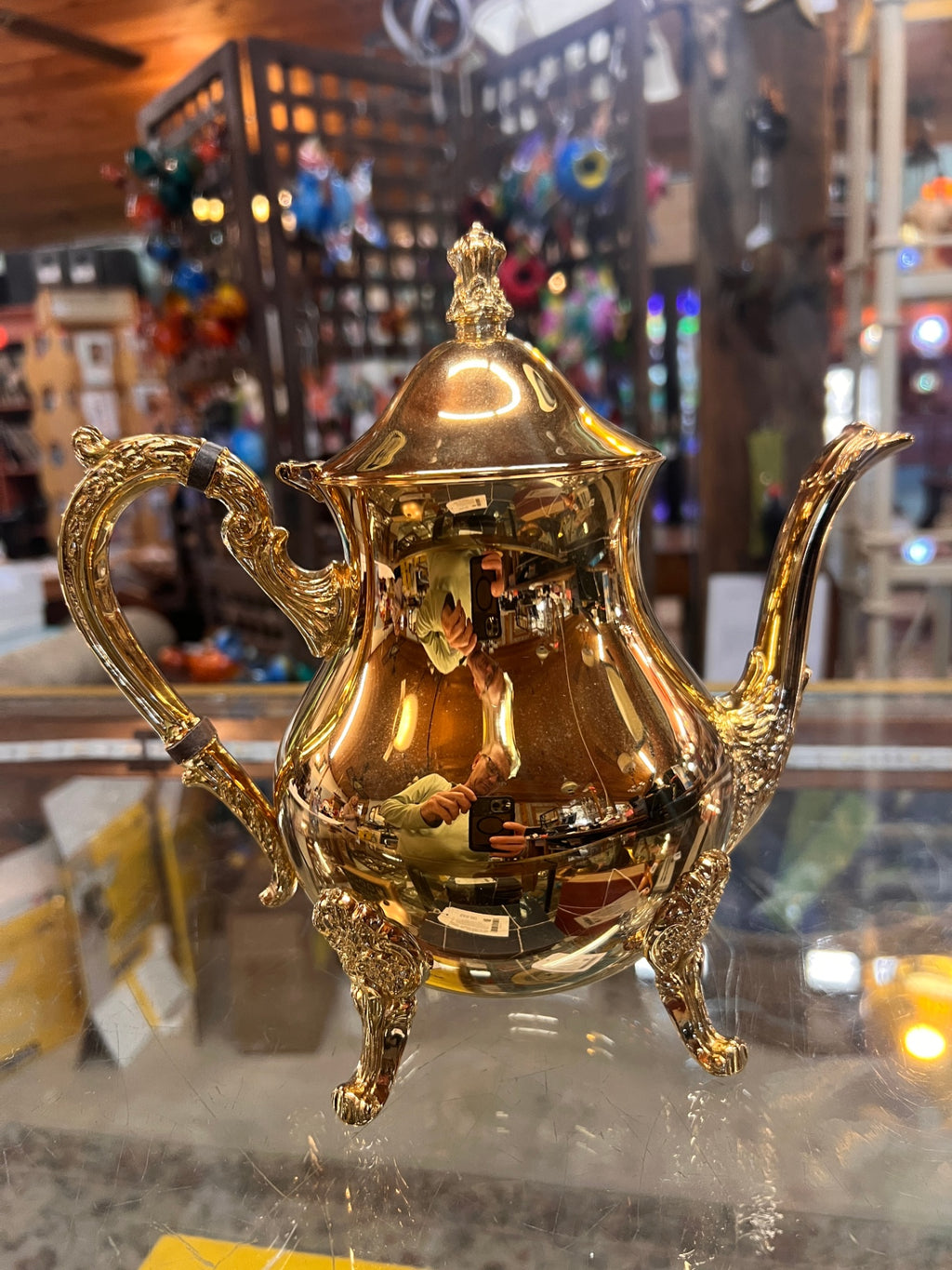 Vintage Gold Electroplated Brass Ornate Coffee / Tea Pot – GEP on Brass