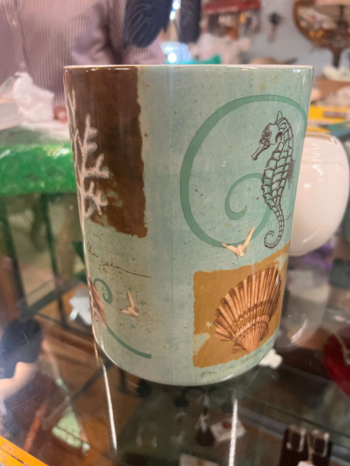 Ceramic Candle Holder Sea Themed