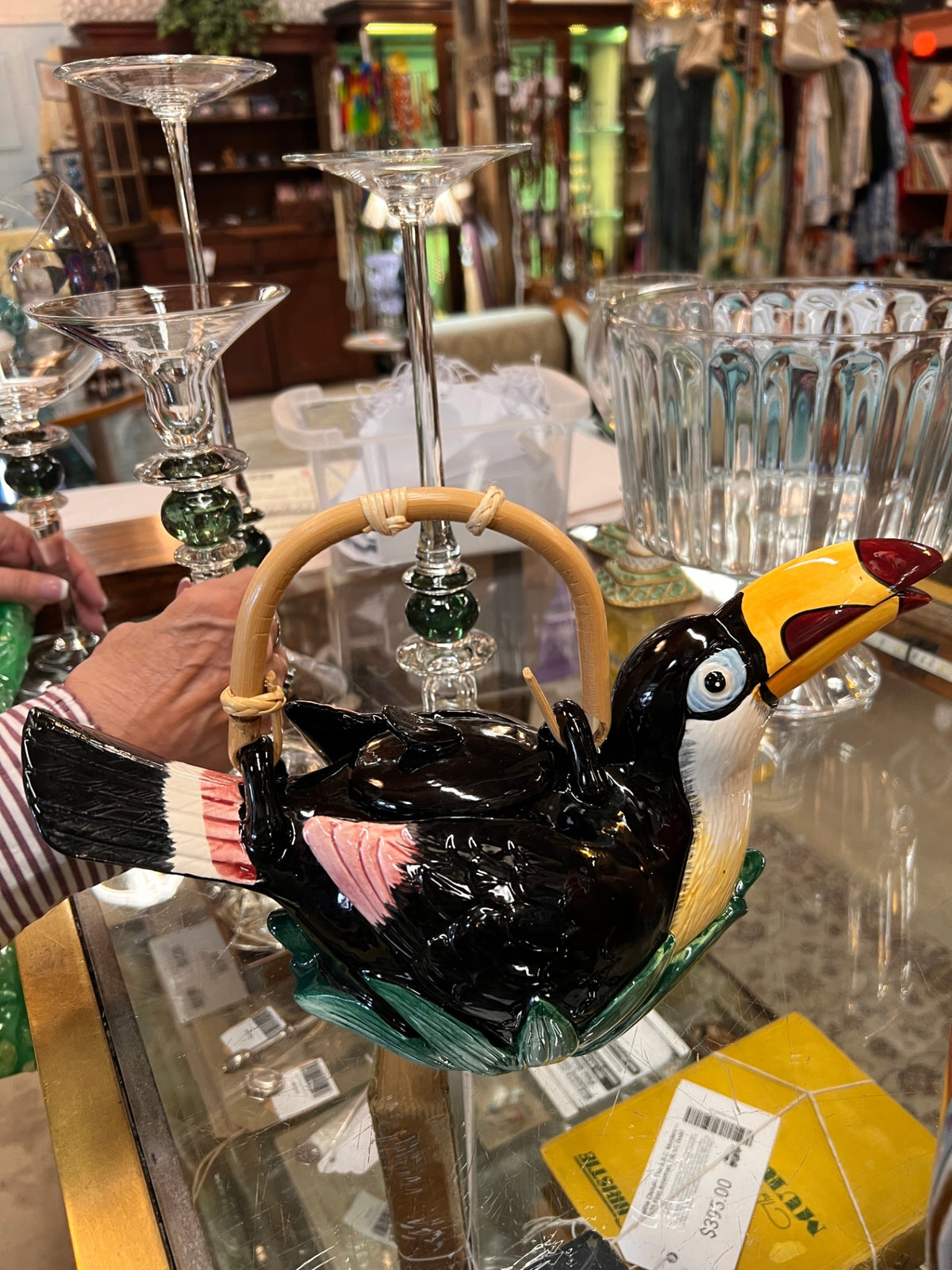 1991 Fitz and Floyd Toucan Teapot Pitcher 28 O