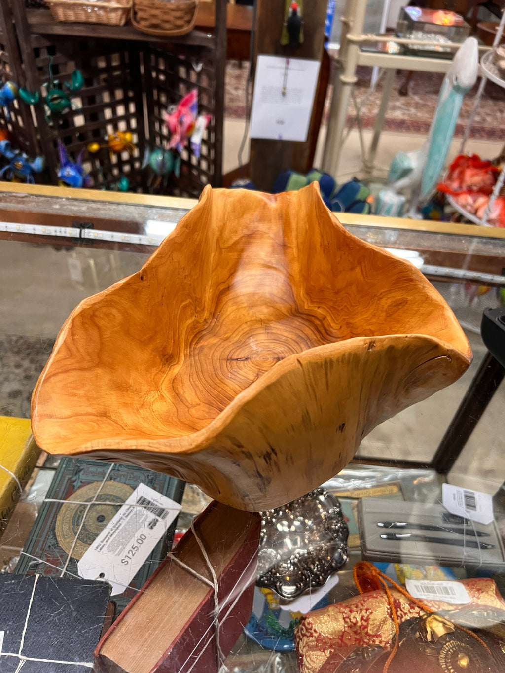 Vintage MCM Hardcarved Burl Wood Bowl Natural