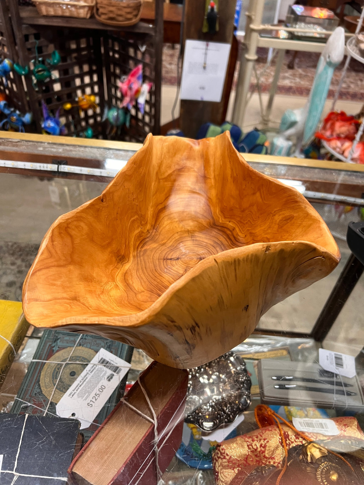 Vintage MCM Hardcarved Burl Wood Bowl Natural