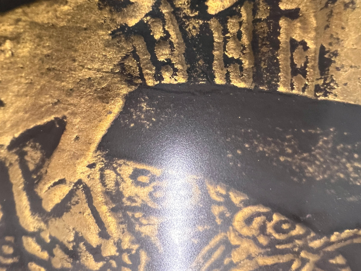 Pair of Vintage Thai Temple Dancer Raised Relief Etchings – Gold & Black Framed Wall Art