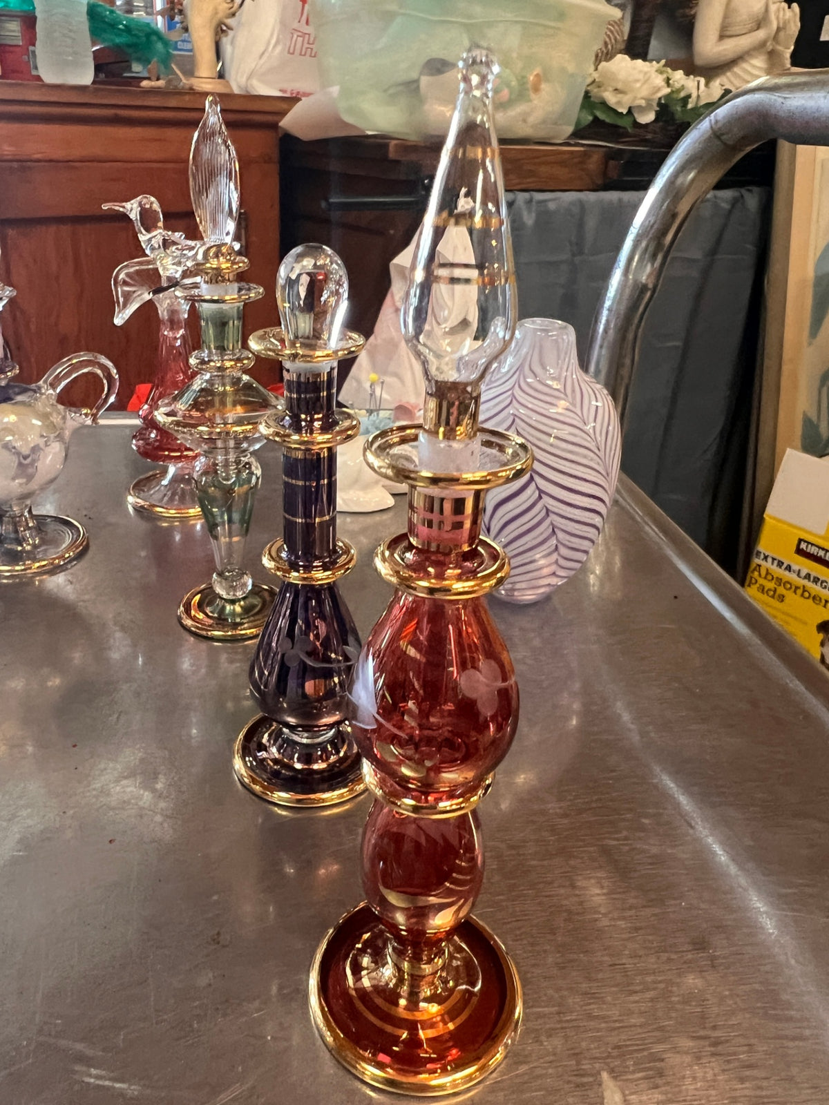 Perfume Bottles Assorted Hand Blown Glass Etc