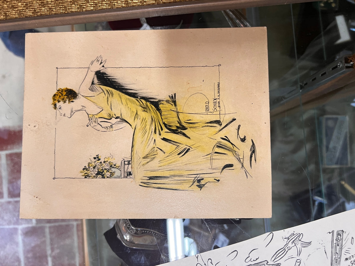 Vintage Original Fashion Illustration After Thornton D. Skidmore – Signed Arnold Schack