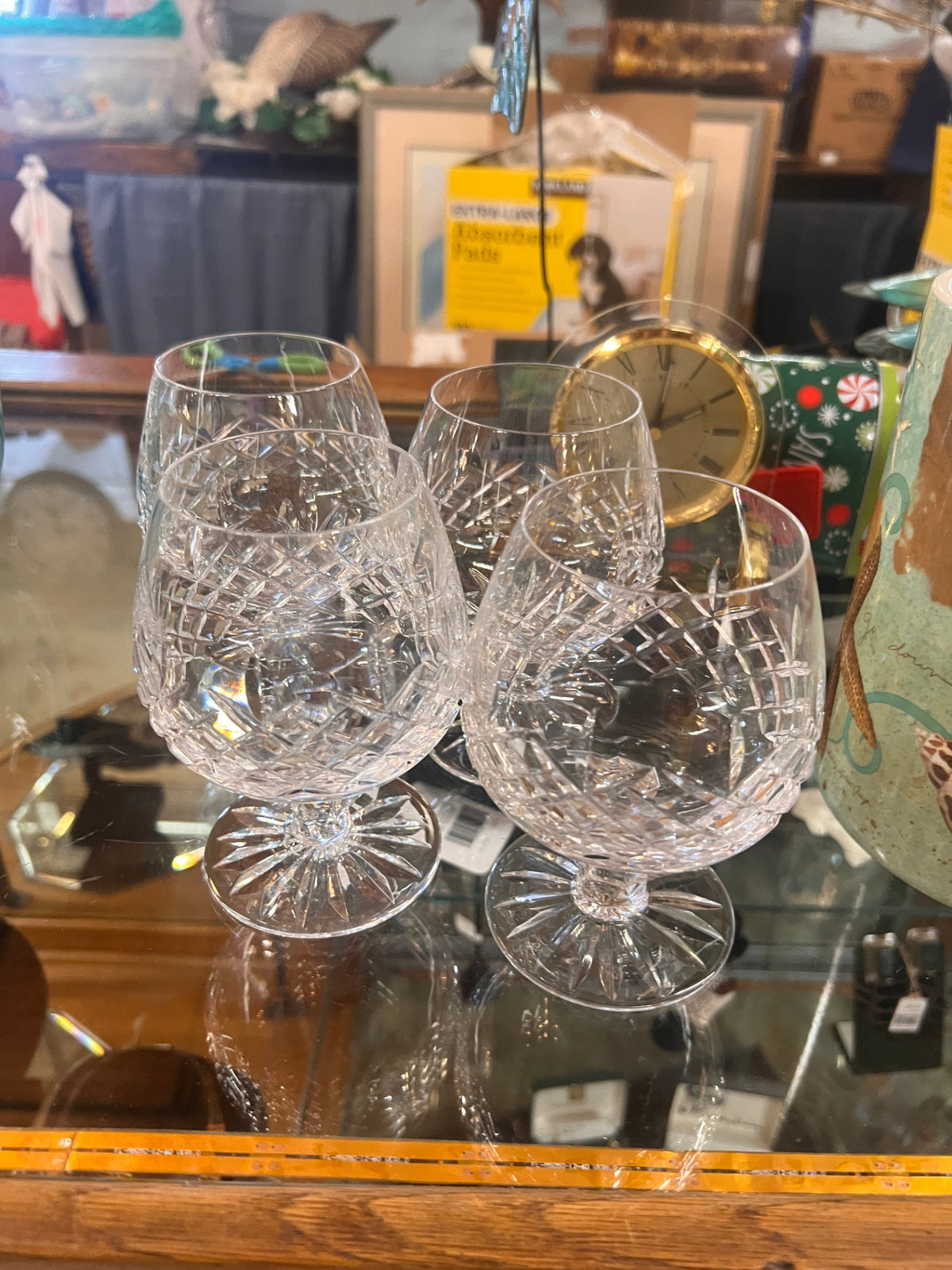 Set of 4 Vintage Crystal Brandy Glasses