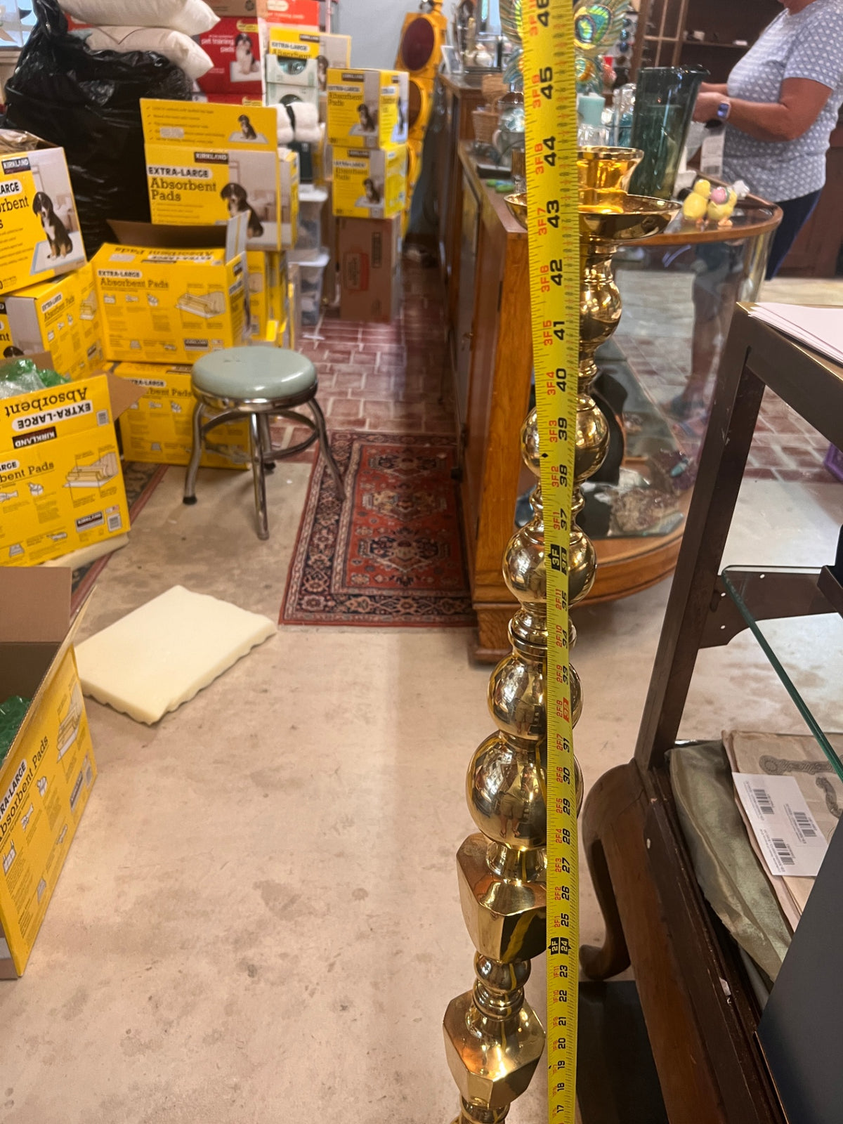 44" Tall Brass Candle Holder