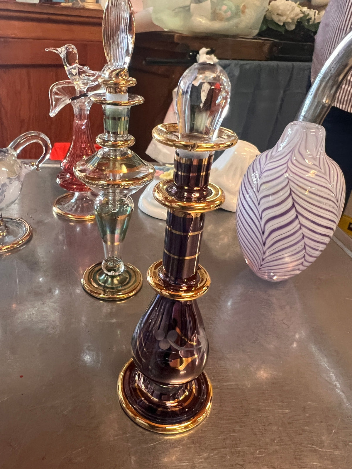 Perfume Bottles Assorted Hand Blown Glass Etc