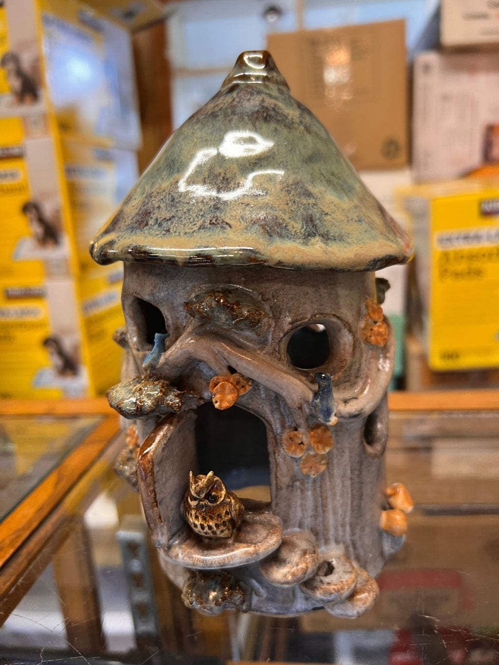 Handmade Pottery Owl  House