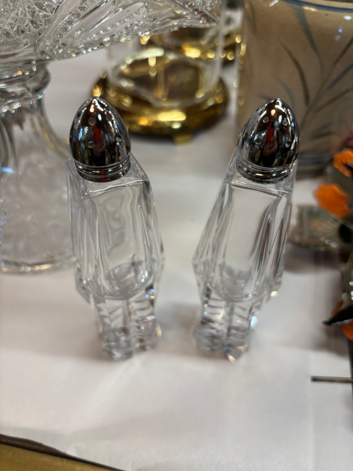 Crystal Salt and Pepper Shakers,