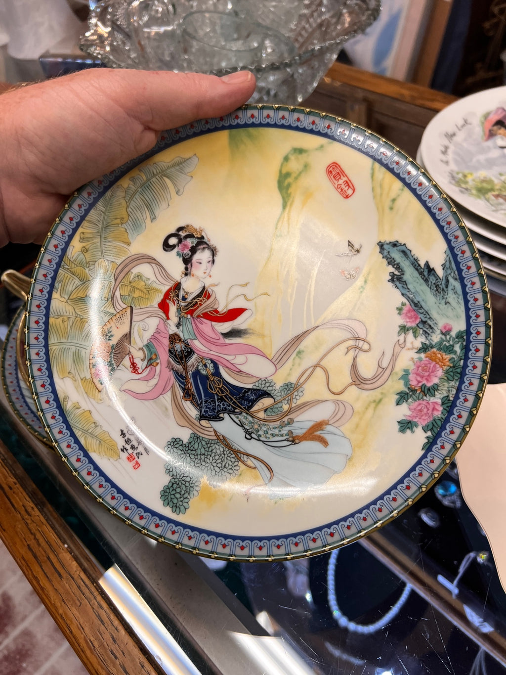 Vintage 1986–1987 Imperial Jingdezhen Chinese Porcelain Collector Plates – Beauties of the Red Mansion – Set of 4