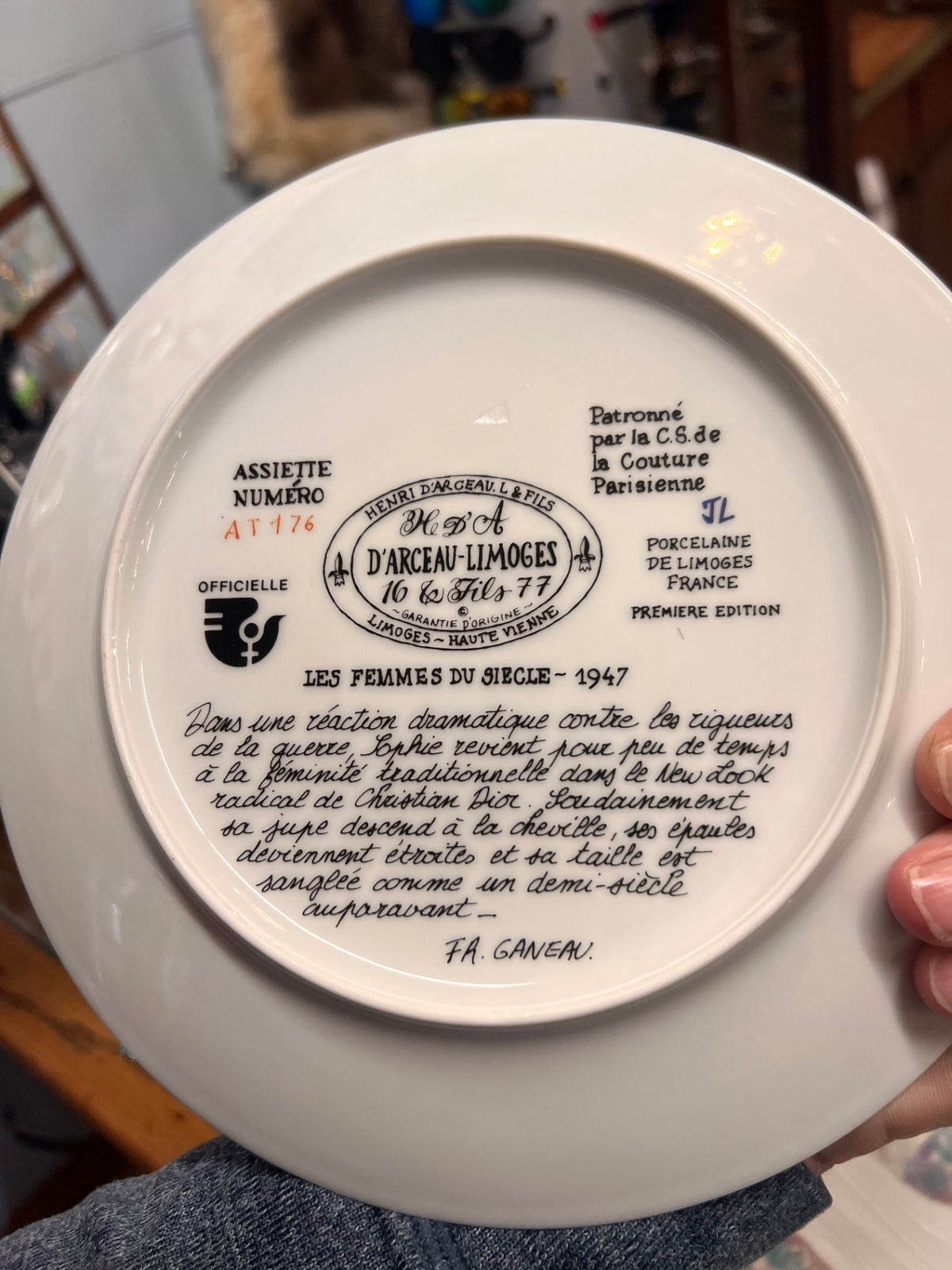 Vintage D'Arceau Limoges France “Les Femmes du Siècle” Porcelain Collector Plates – François Ganeau – Parisian Fashion Through the Ages – Set of 5