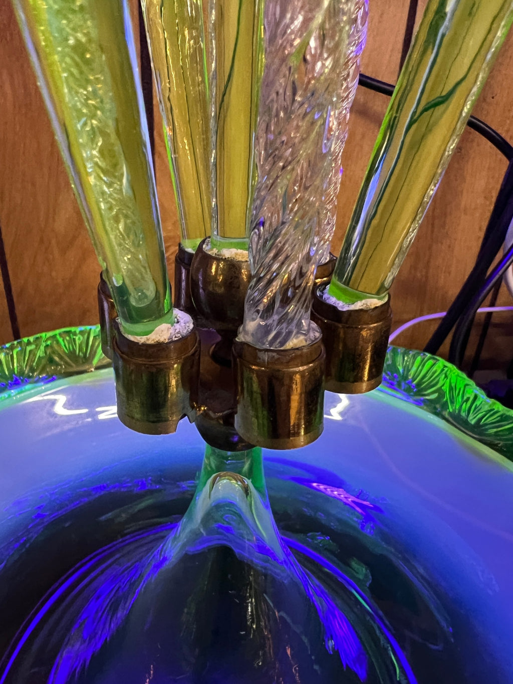 Magnificent Victorian Pink Opalescent & UV-Reactive Glass Epergne Centerpiece – Attributed c. 1885 – 23.75"