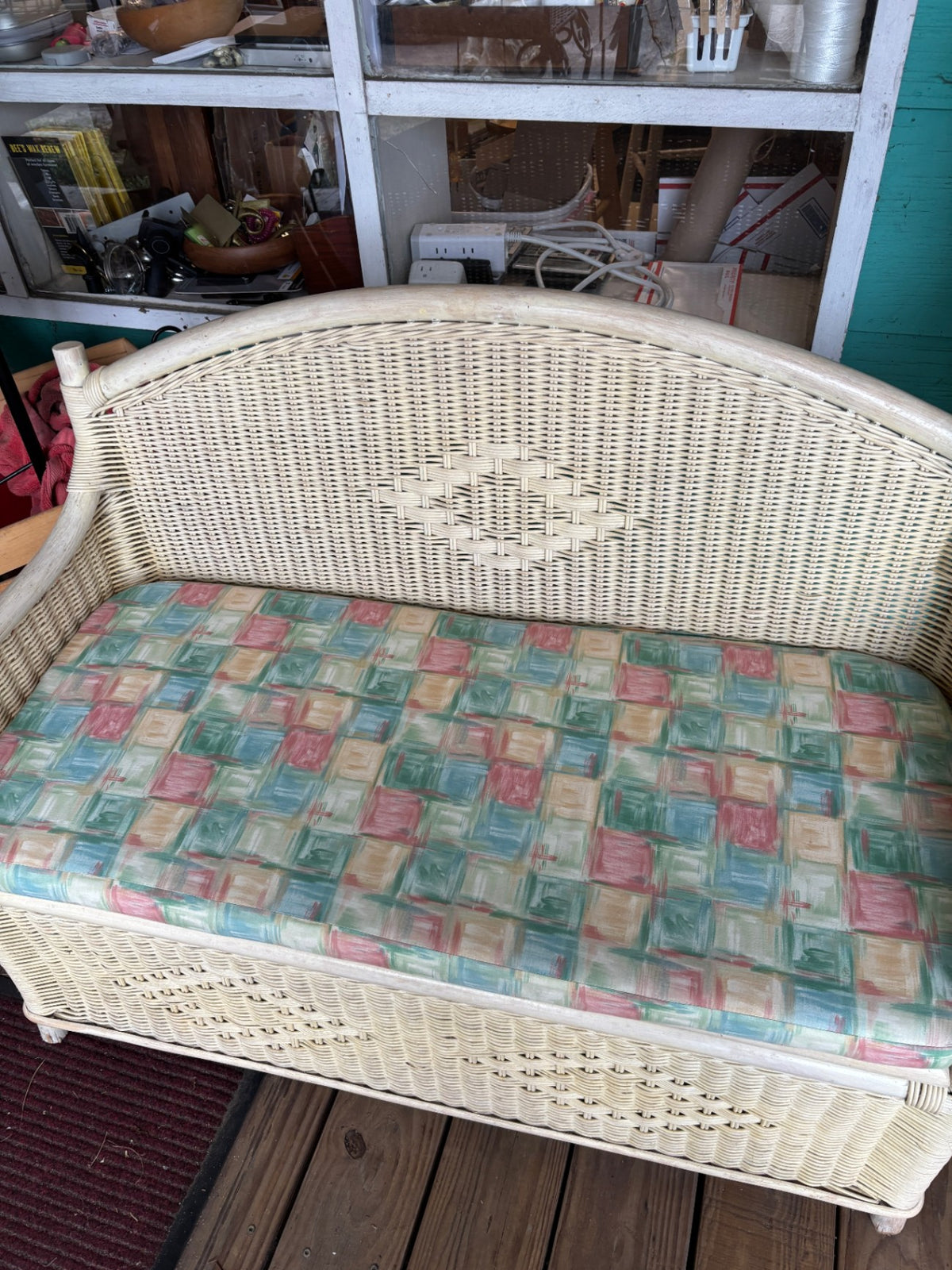 Wicker Bench With Storage