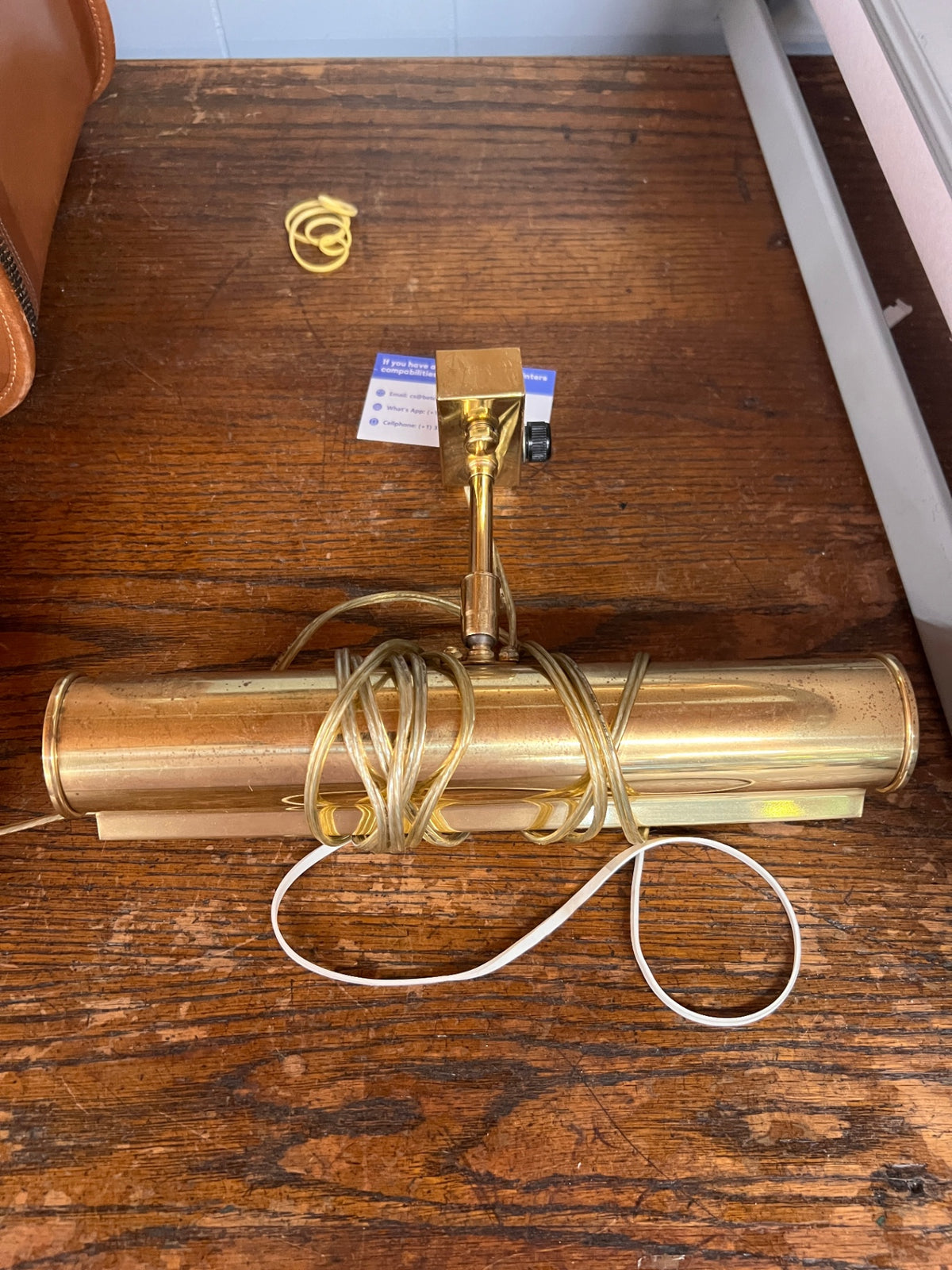 Mid-century brass piano/painting lamp 