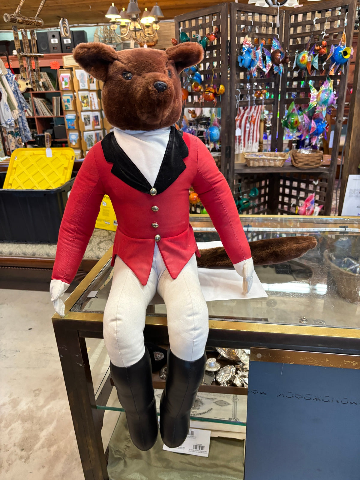 Vintage Equestrian Fox Hunting Hound Plush Doll – Red Riding Jacket