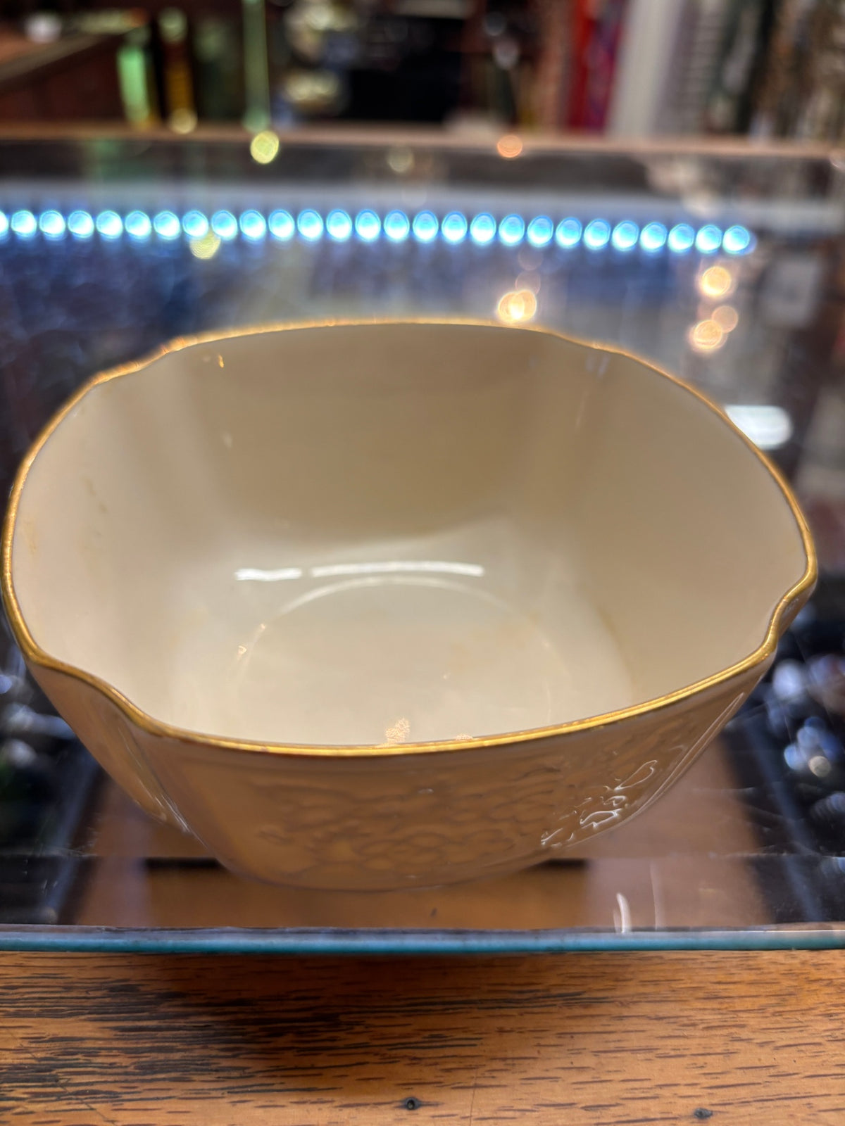 Vintage Lenox Ivory Porcelain Serving Bowl with 24K Gold Trim – USA