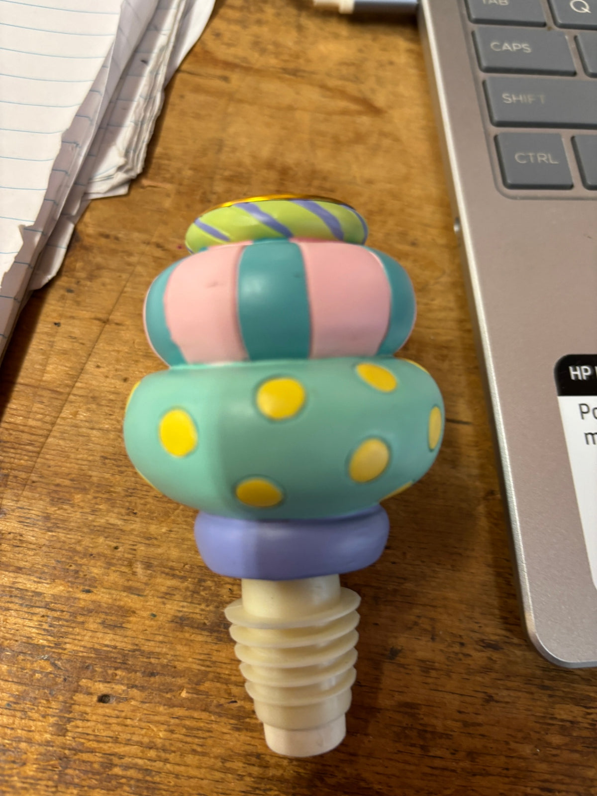 Colorful Whimsical g Wine Bottle Stopper Ser of 2