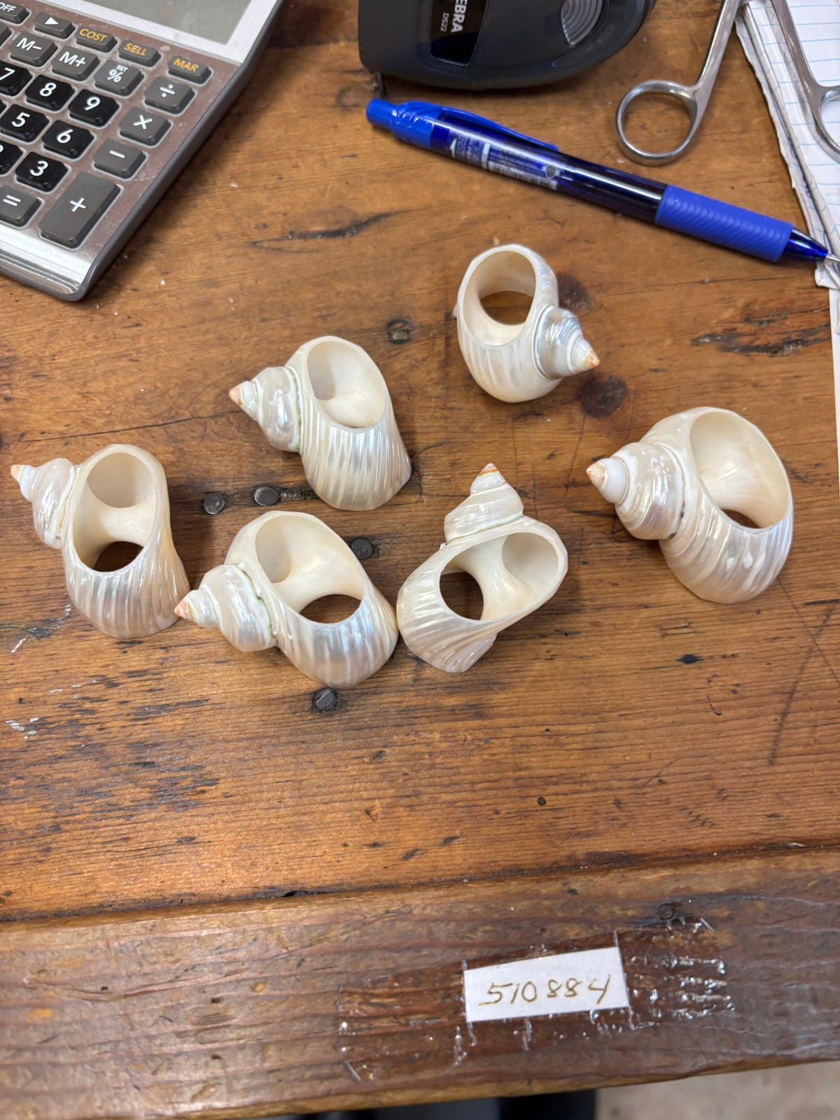 Vintage Natural Pearlized Seashell Napkin Rings – Set of 6 – Coastal Table Décor