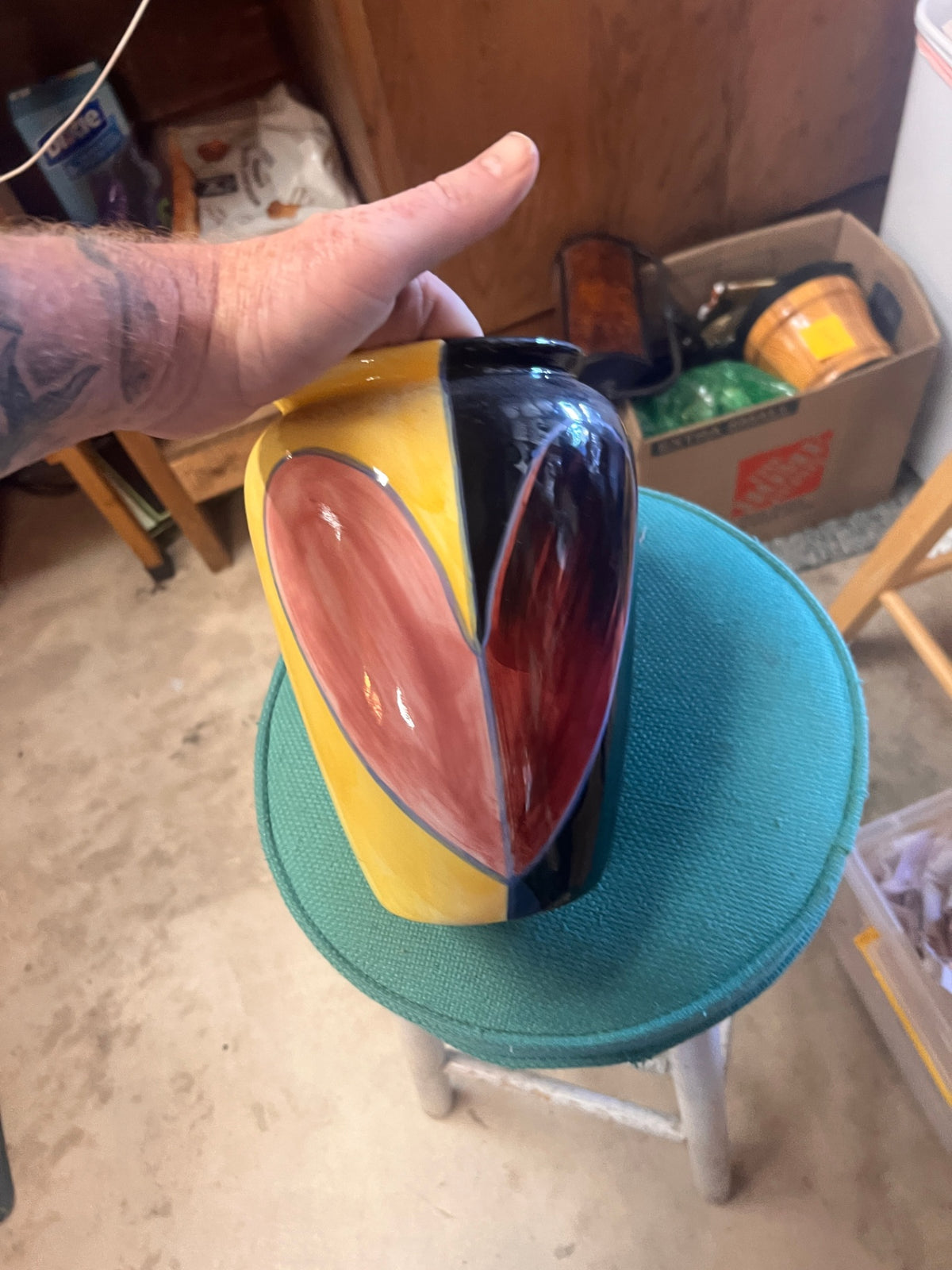 Heart Pottery Vase