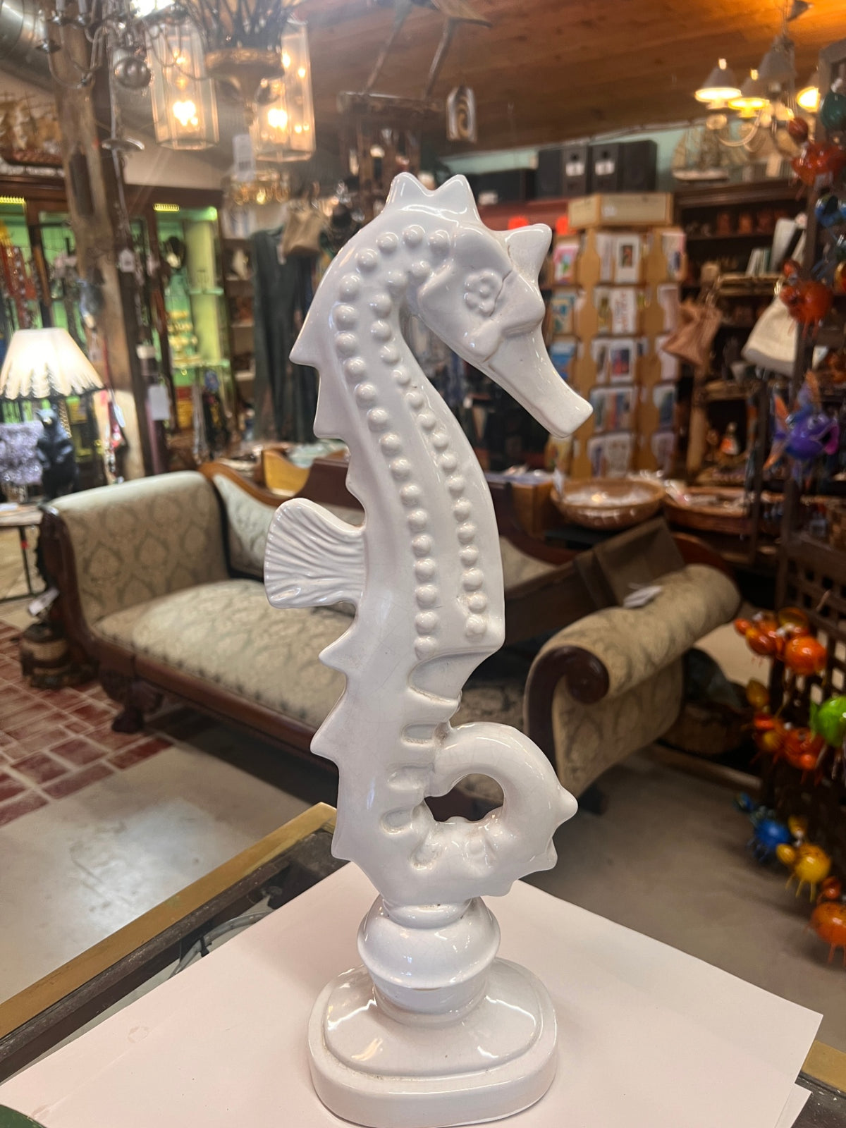 Ceramic Seahorse Sculpture