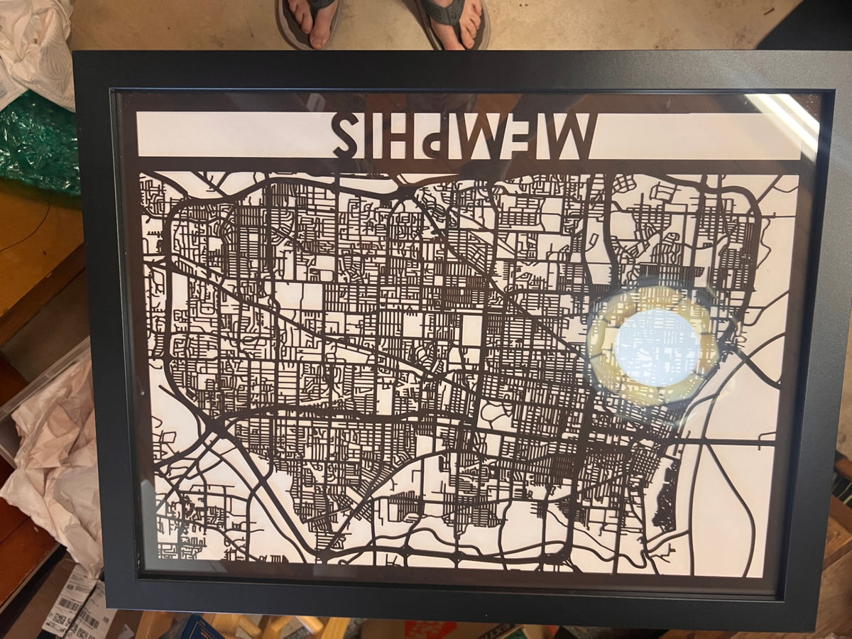 3-D Wooden Map Memphis TN