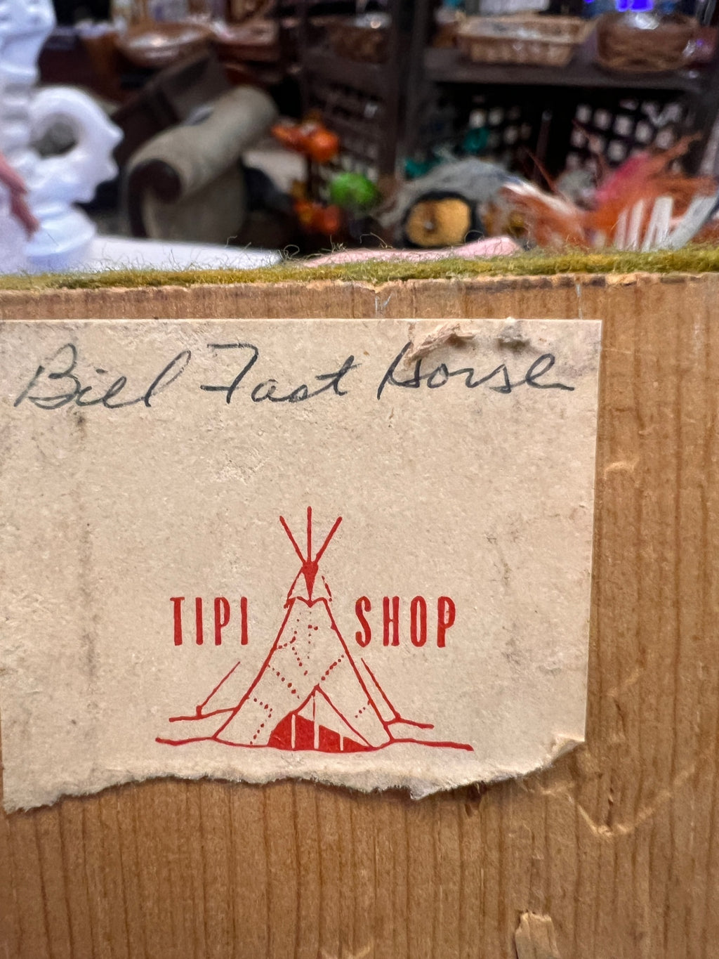 Vintage Native American Beaded Folk Art Doll – Tipi Shop Rapid City – Bill Fast Horse Label
