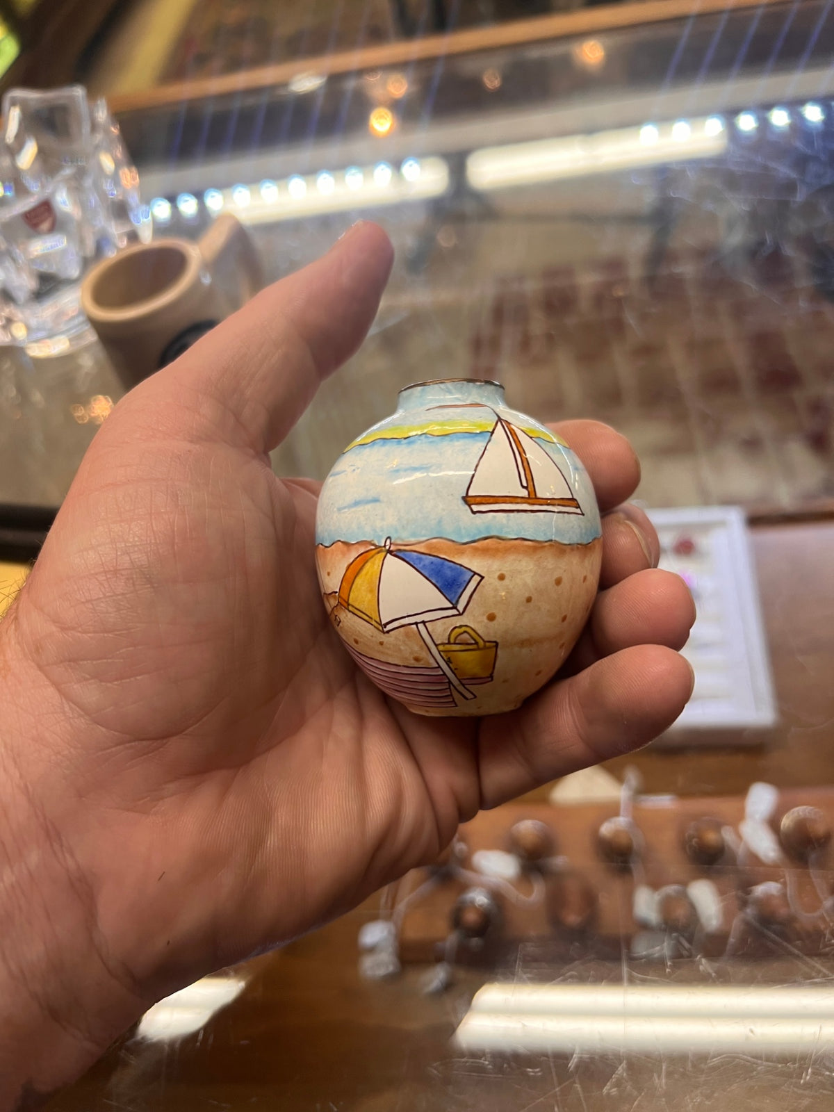Hand Painted Bud Vase Nautical Theme