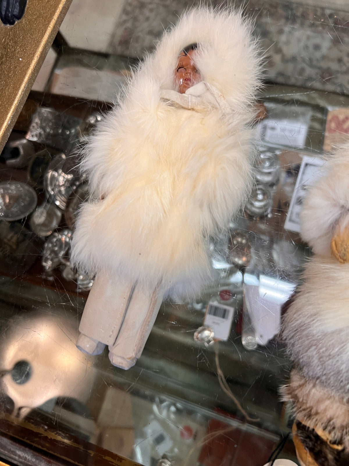 Pair Of Vintage Authentic Native Alaskan Handcrafted Fur Dolls – Inuit Eskimo Figures