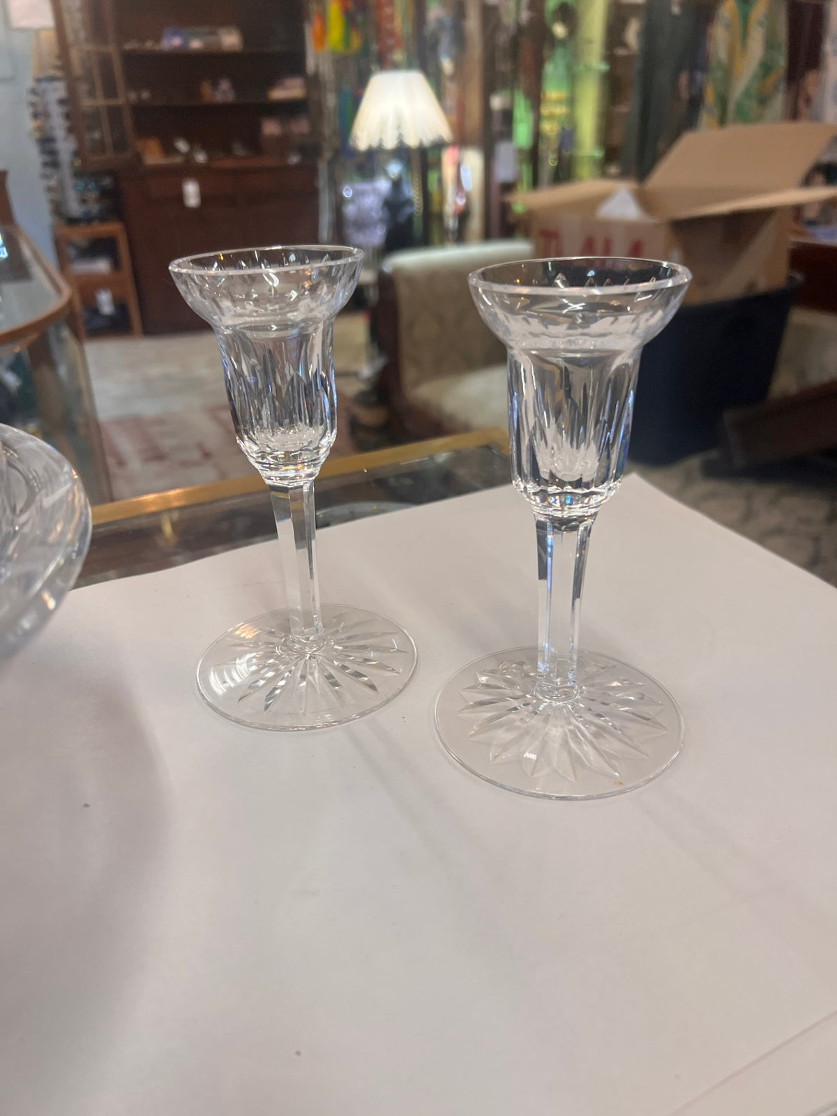 2 Vintage Marquis by Waterford Palladio Fine Crystal Candlesticks Tableware