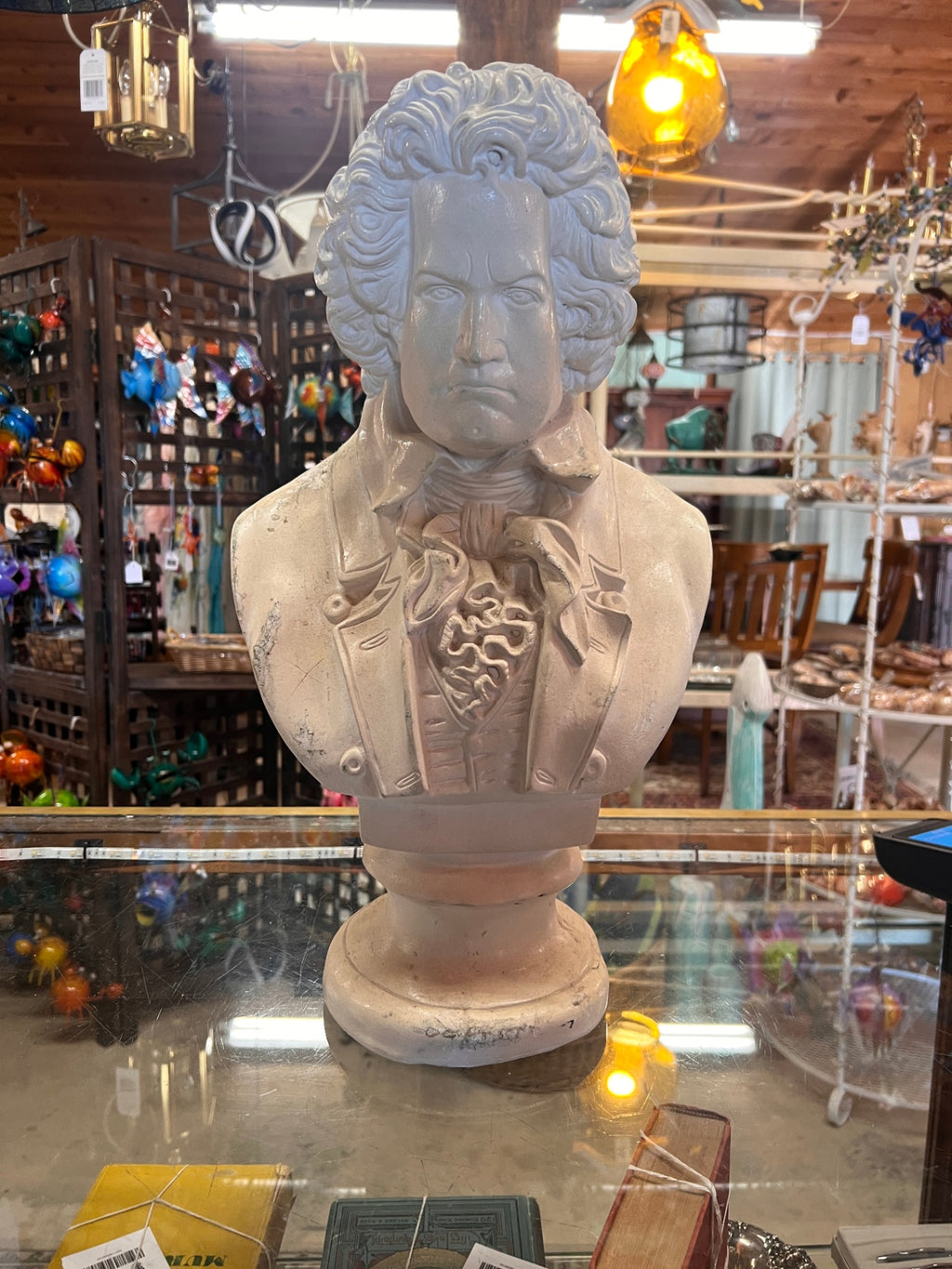 Vintage Ludwig van Beethoven Plaster Bust Sculpture