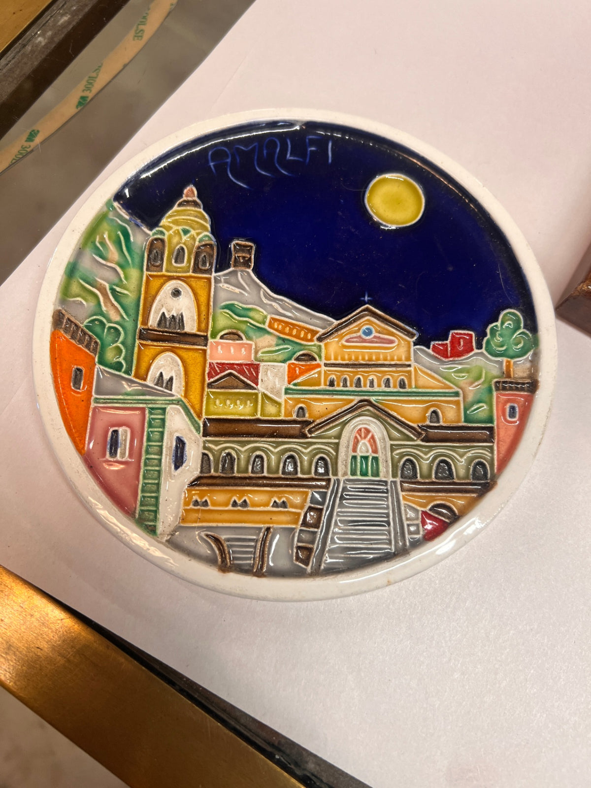 Luciano Creations, CAPRI, San Michele Italian Landscape, in Relief Ceramic, Handmade in Italy