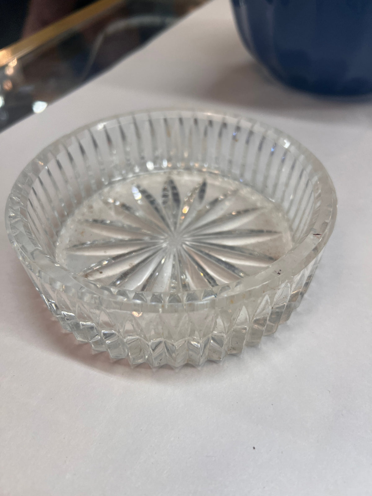 Crystal Wine Bottle Coaster-Waterford-Trinket Dish-Vintage
