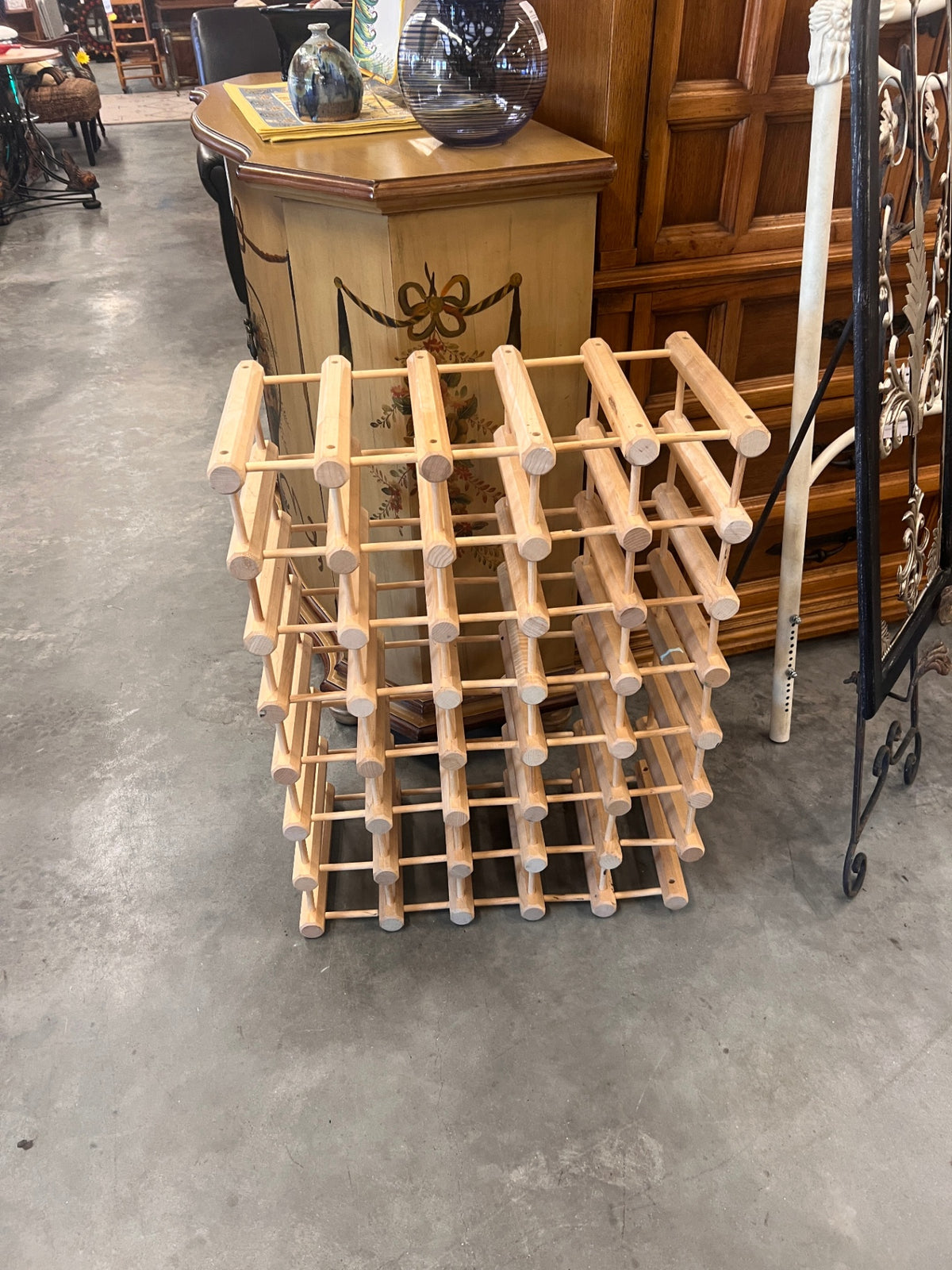 Vintage Danish Modern~MCM ASH WOOD 30 BOTTLE WINE RACK~Mid Century 1960s