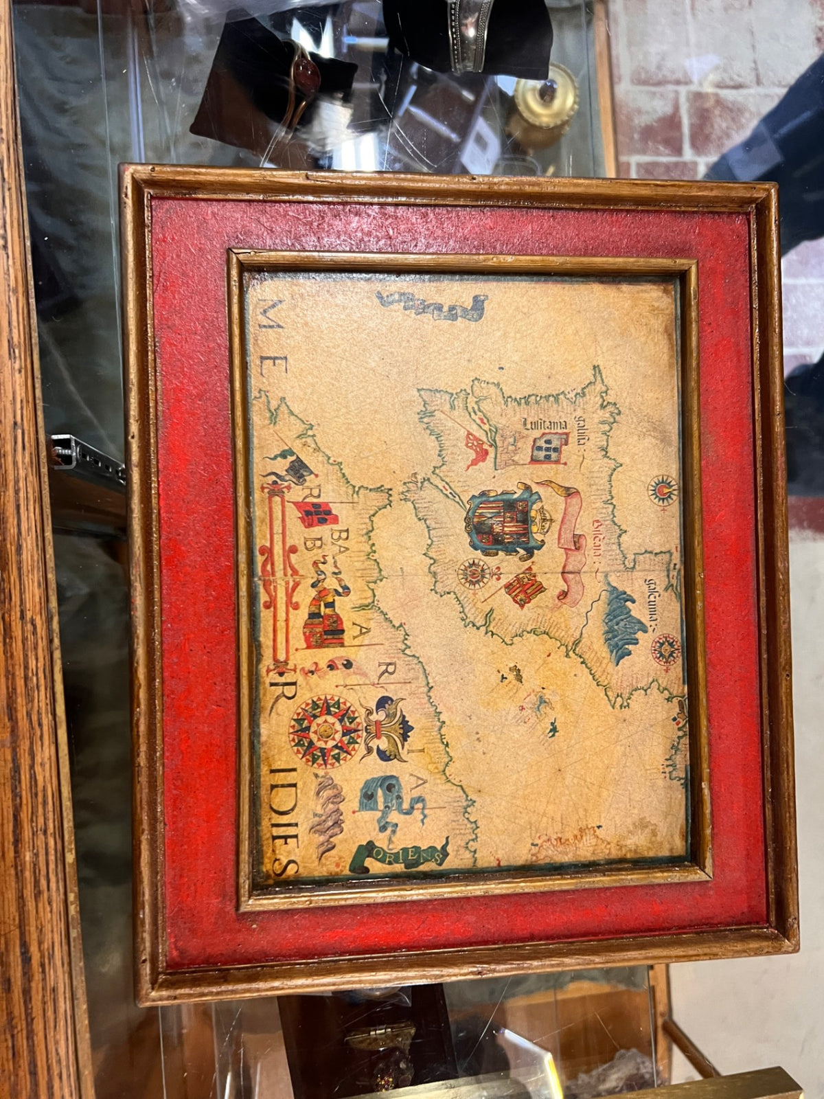 Vintage Ouro Artesania Framed Map of Spain & North Africa – Made in Spain
