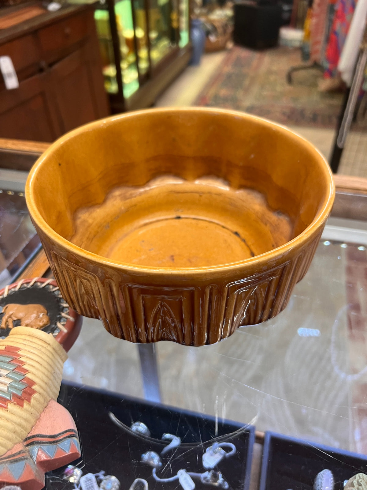 Vintage Haeger Pottery #157 Amber Brown Glazed Ceramic Planter – USA