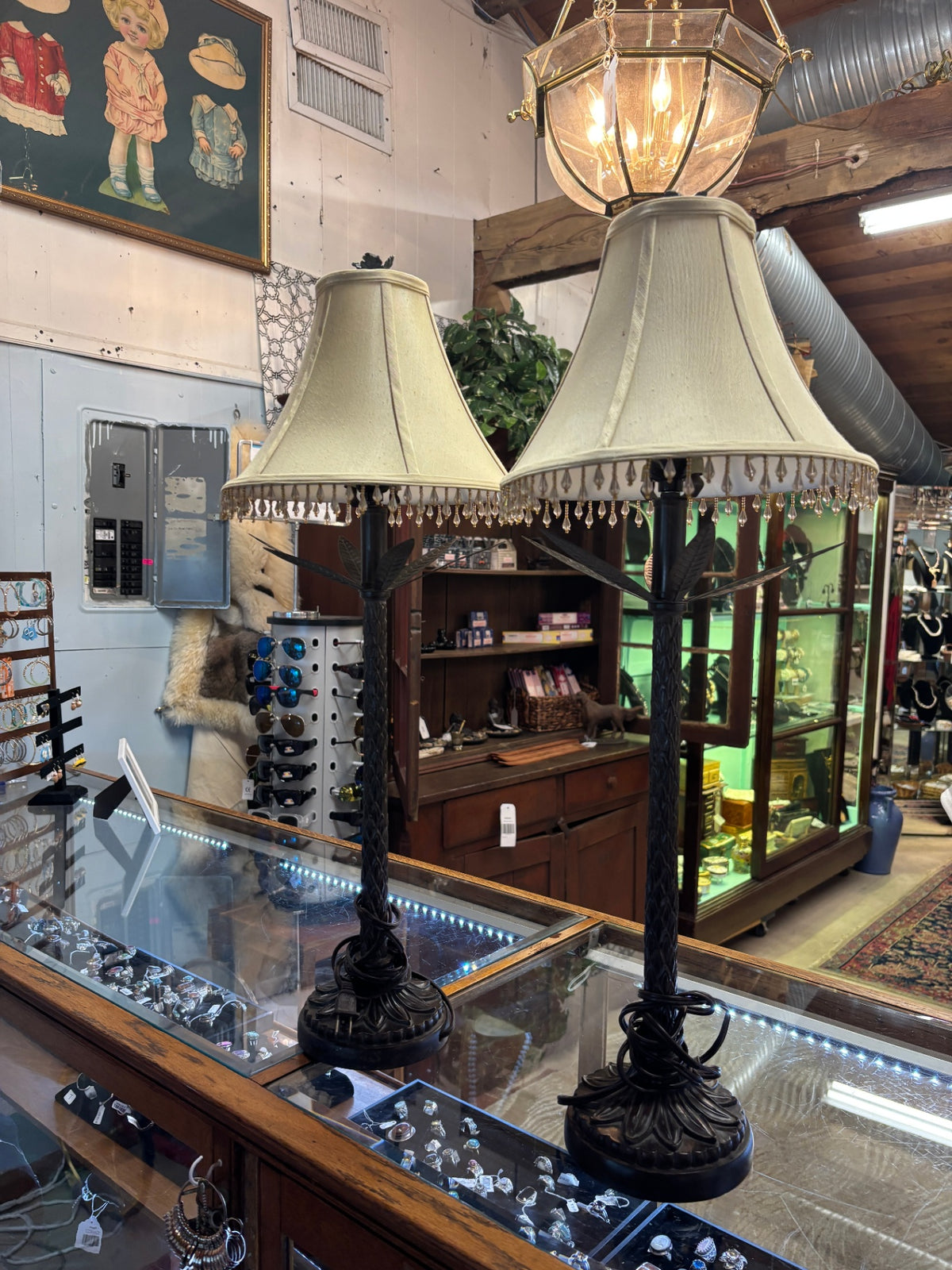 Pair of Dark Metal Lamps