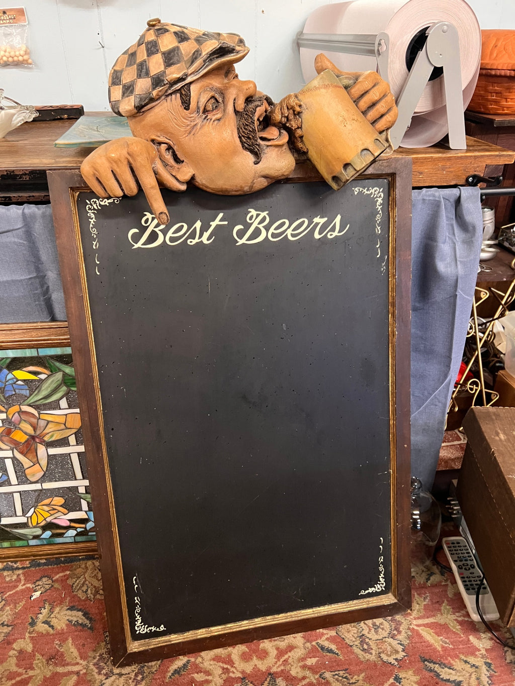 Unique 3D Best Beers English Pub Chalkboard Sign – Sculptural Beer Drinker Bar Decor