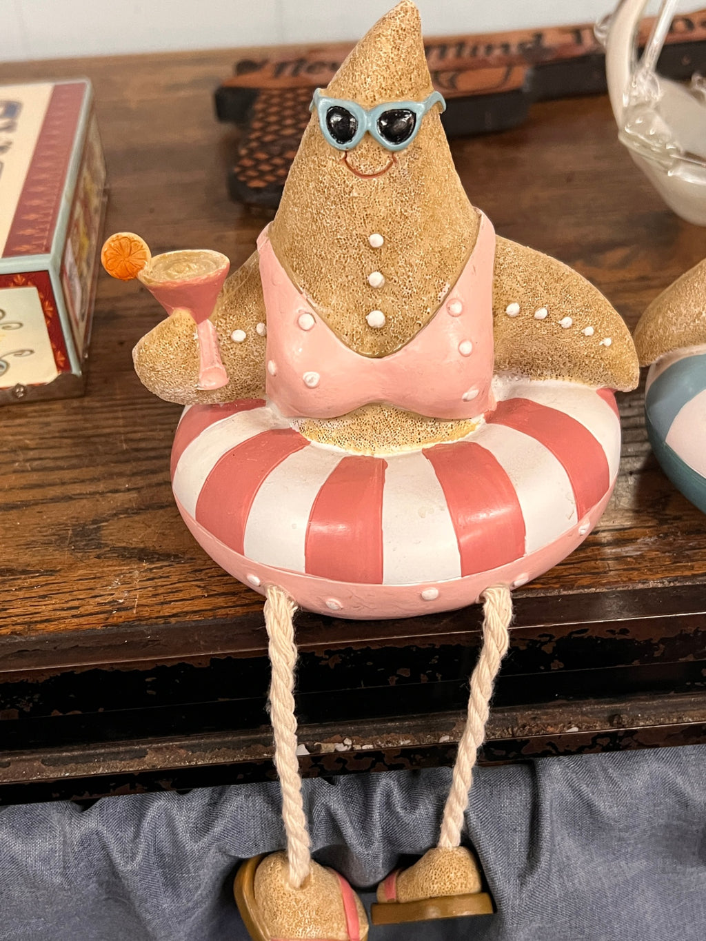 Starfish In Tube Shelf Decor
