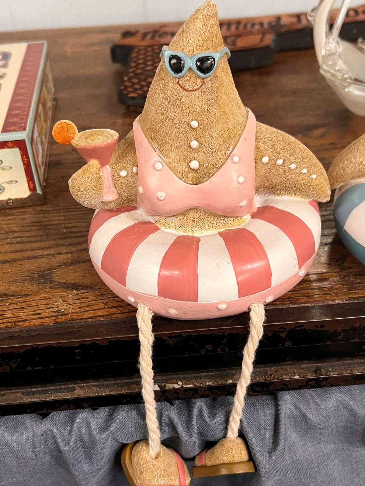 Starfish In Tube Shelf Decor