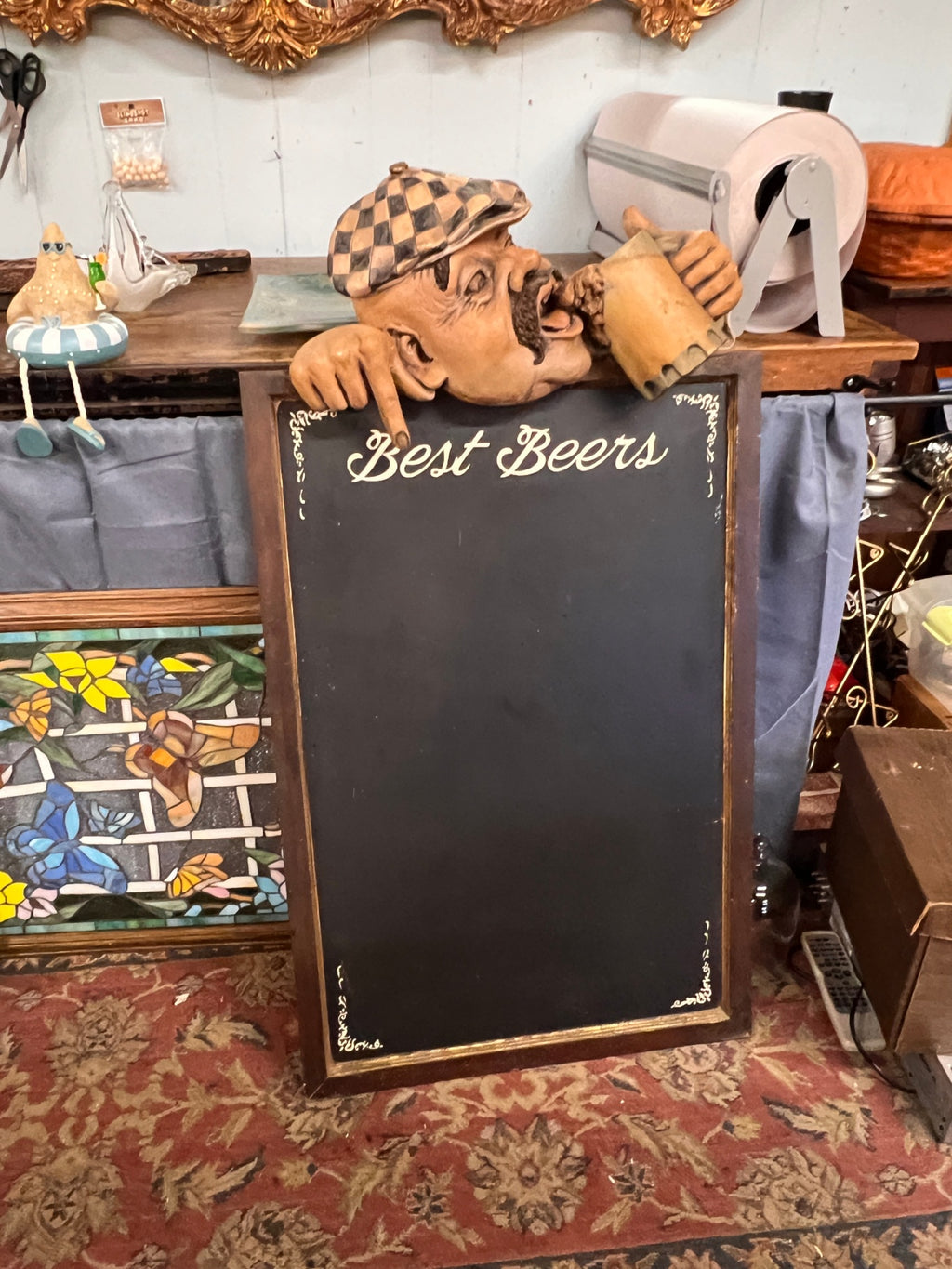 Unique 3D Best Beers English Pub Chalkboard Sign – Sculptural Beer Drinker Bar Decor